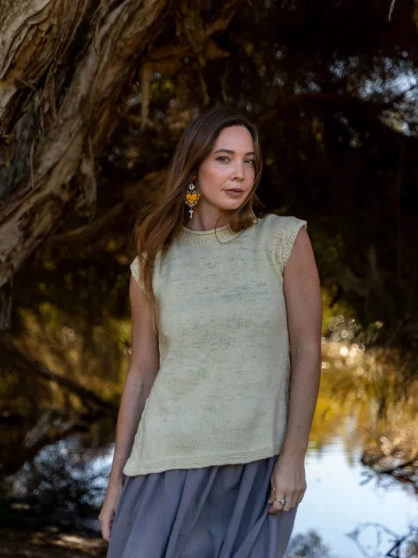 Kullvi Whims Banki Collection White Long Cable Vest sold by Anjelms