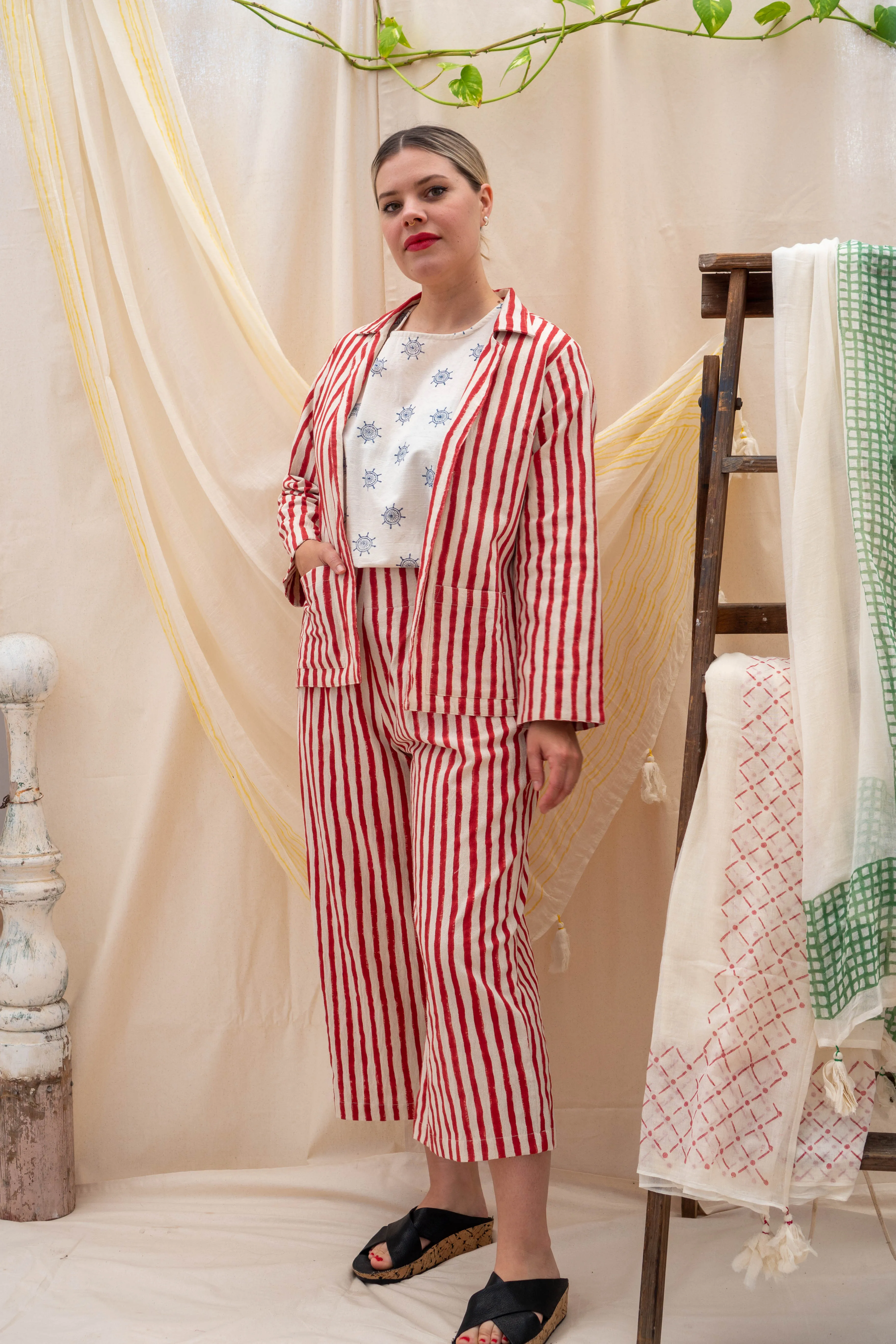 Basic Jacket | Red Stripe sold by Anjelms product image thumbnail 2