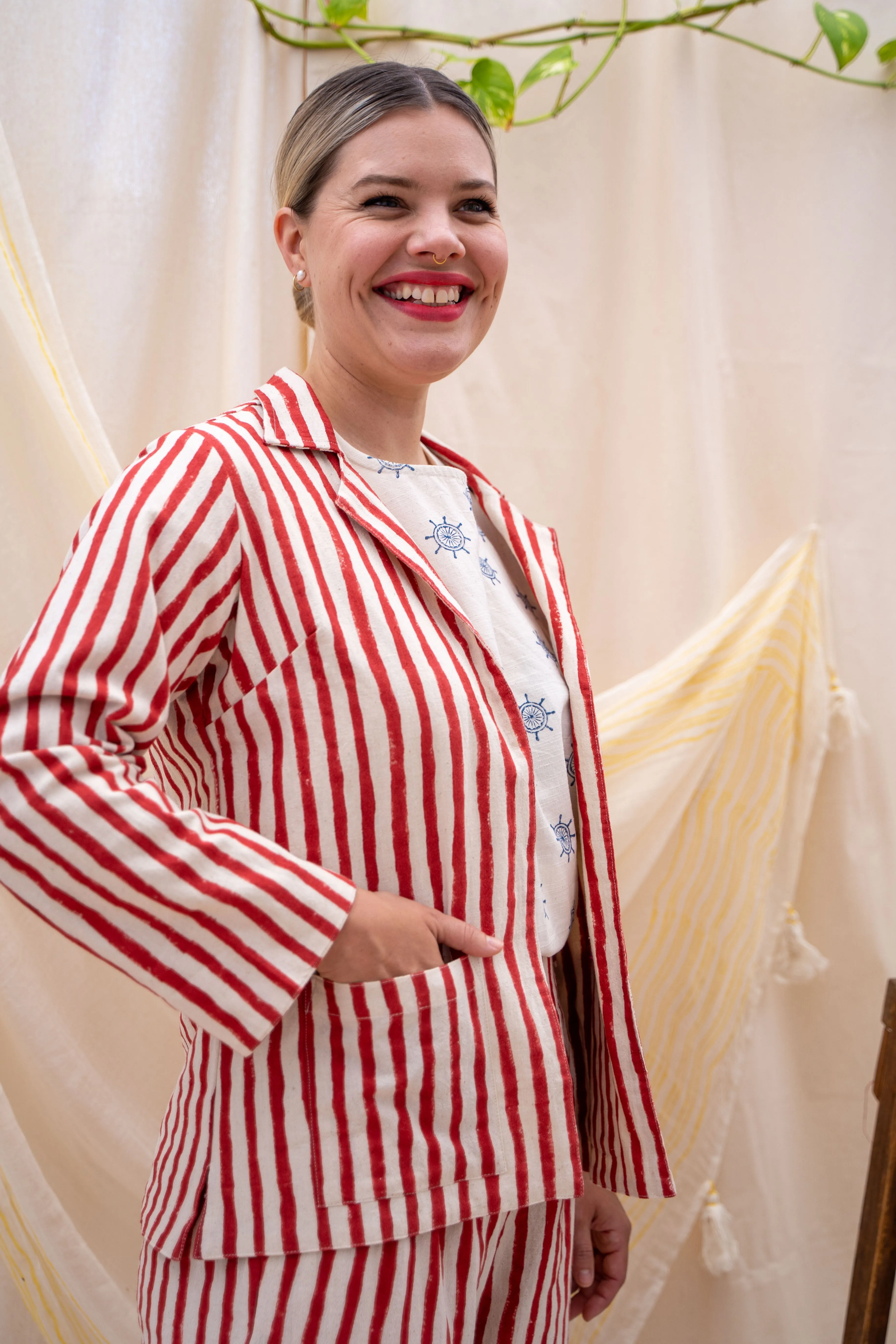 Basic Jacket | Red Stripe sold by Anjelms product image thumbnail 5