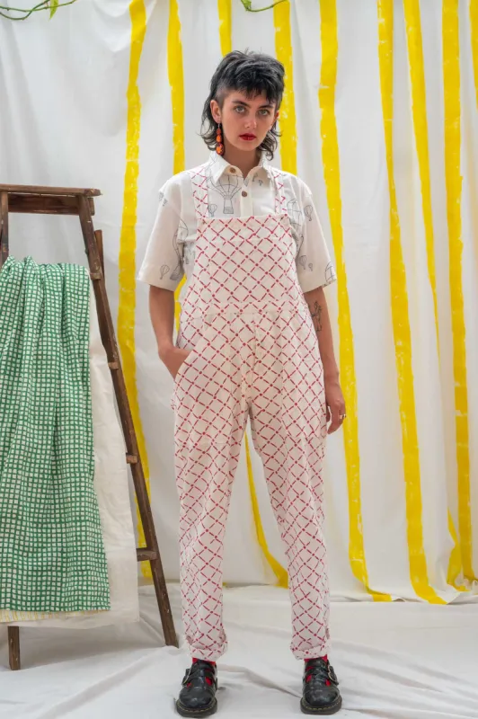 Work Overalls - Red Tile Print sold by Anjelms
