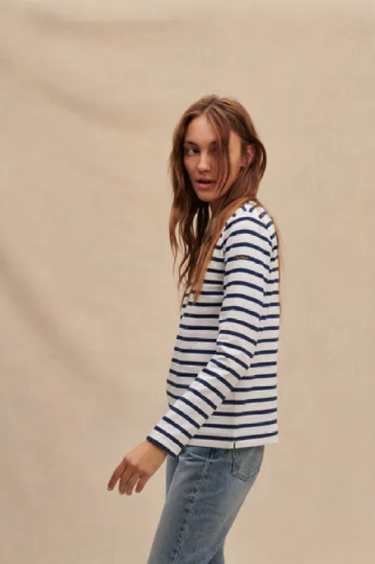 Le Minor Mariniere Women D43 White/Navy sold by Anjelms