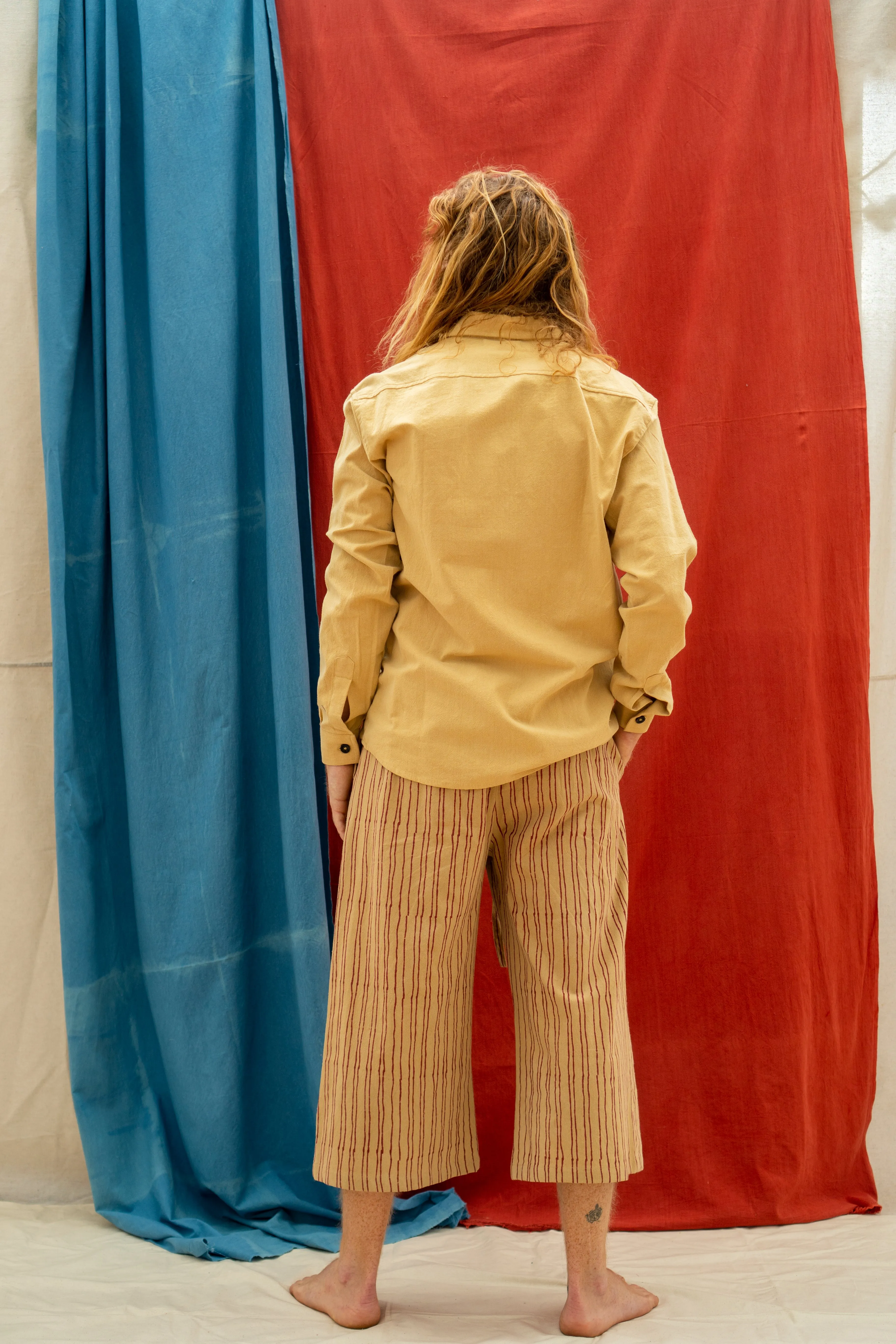 3/4 Tie Pants - Red Stripe on Pomegranate sold by Anjelms product image thumbnail 3