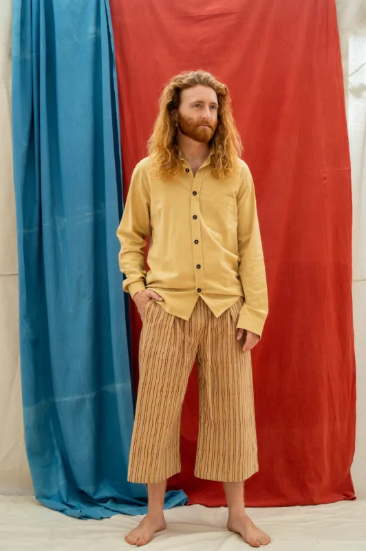 3/4 Tie Pants - Red Stripe on Pomegranate sold by Anjelms