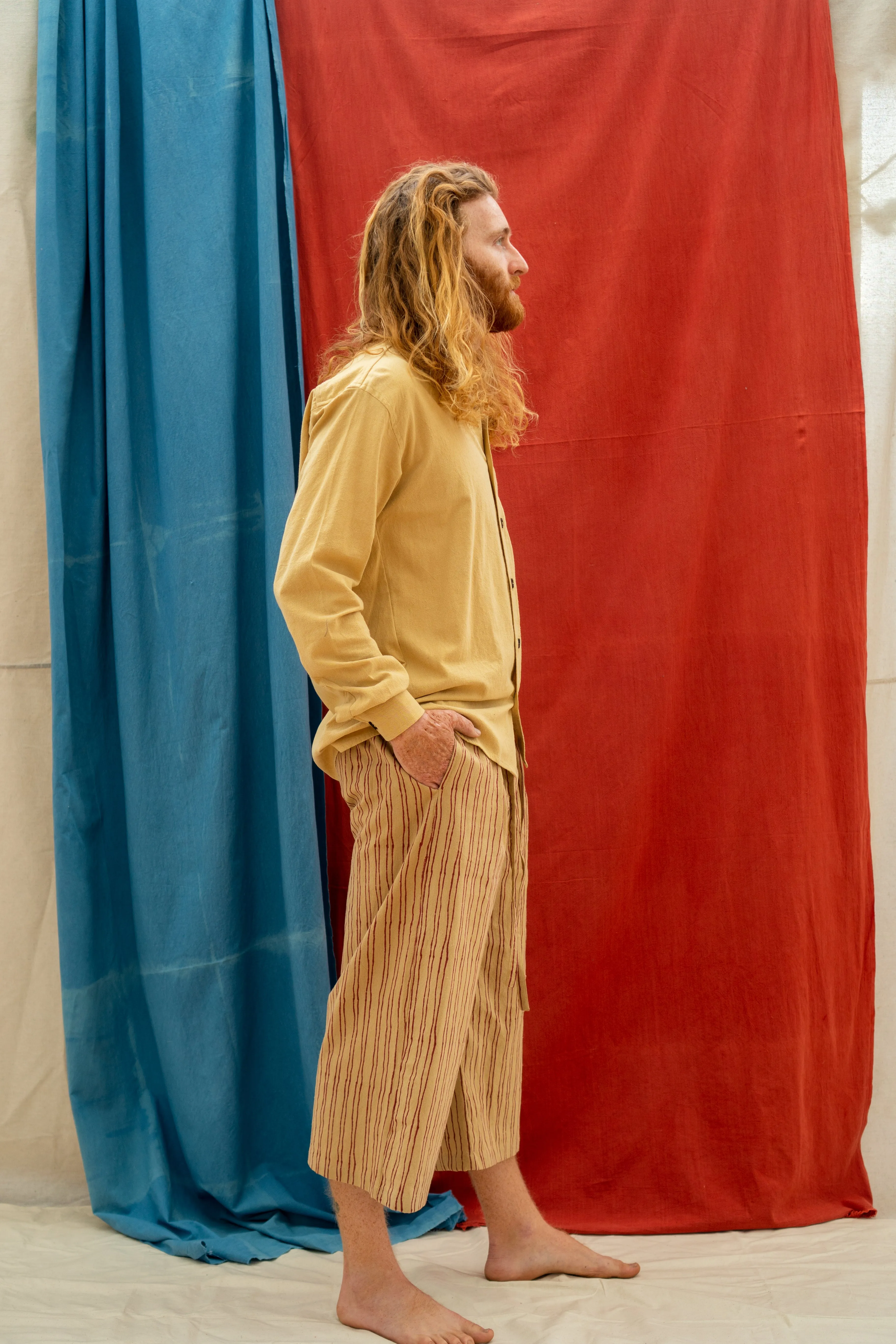 3/4 Tie Pants - Red Stripe on Pomegranate sold by Anjelms product image thumbnail 2