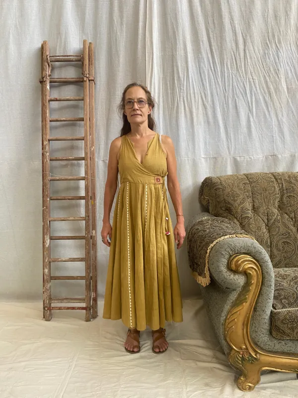 Blue Mormon Wrap Dress – turmeric sold by Anjelms