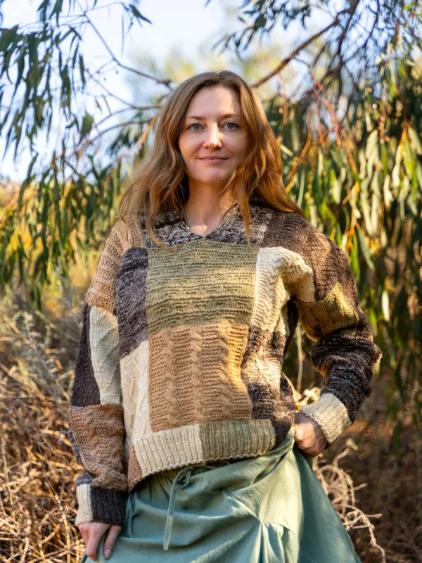 Kullvi Whims Collared Patchwork Knit Jumper sold by Anjelms