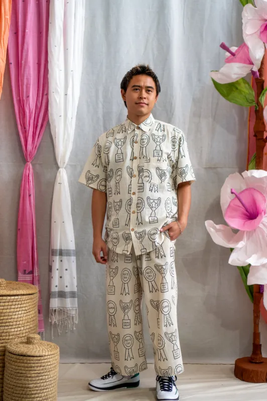 Short Sleeve Unisex Shirt – Trophy Print Black and White sold by Anjelms