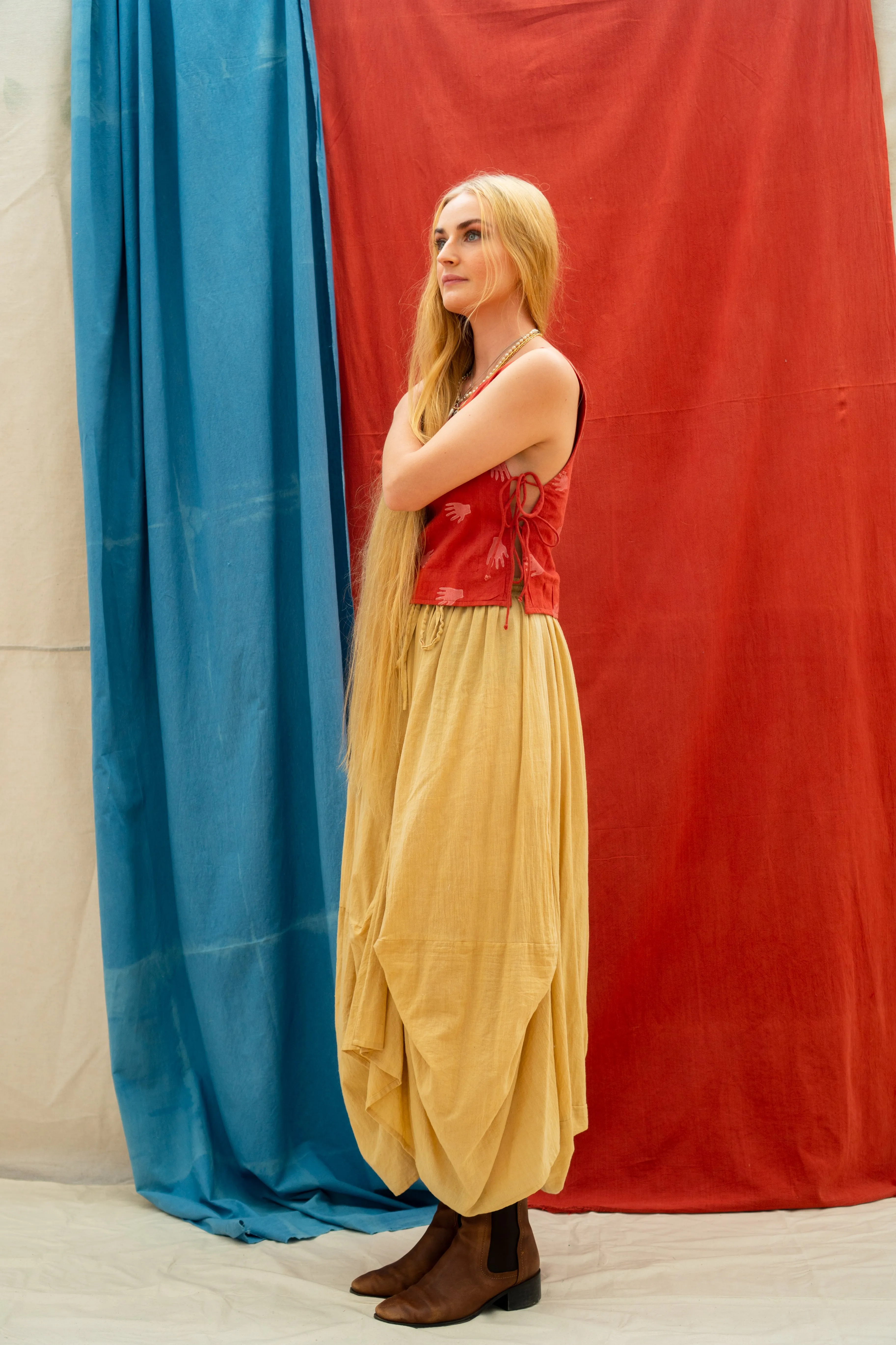 Tank Tie Top - Hands Print on Madder sold by Anjelms product image thumbnail 3