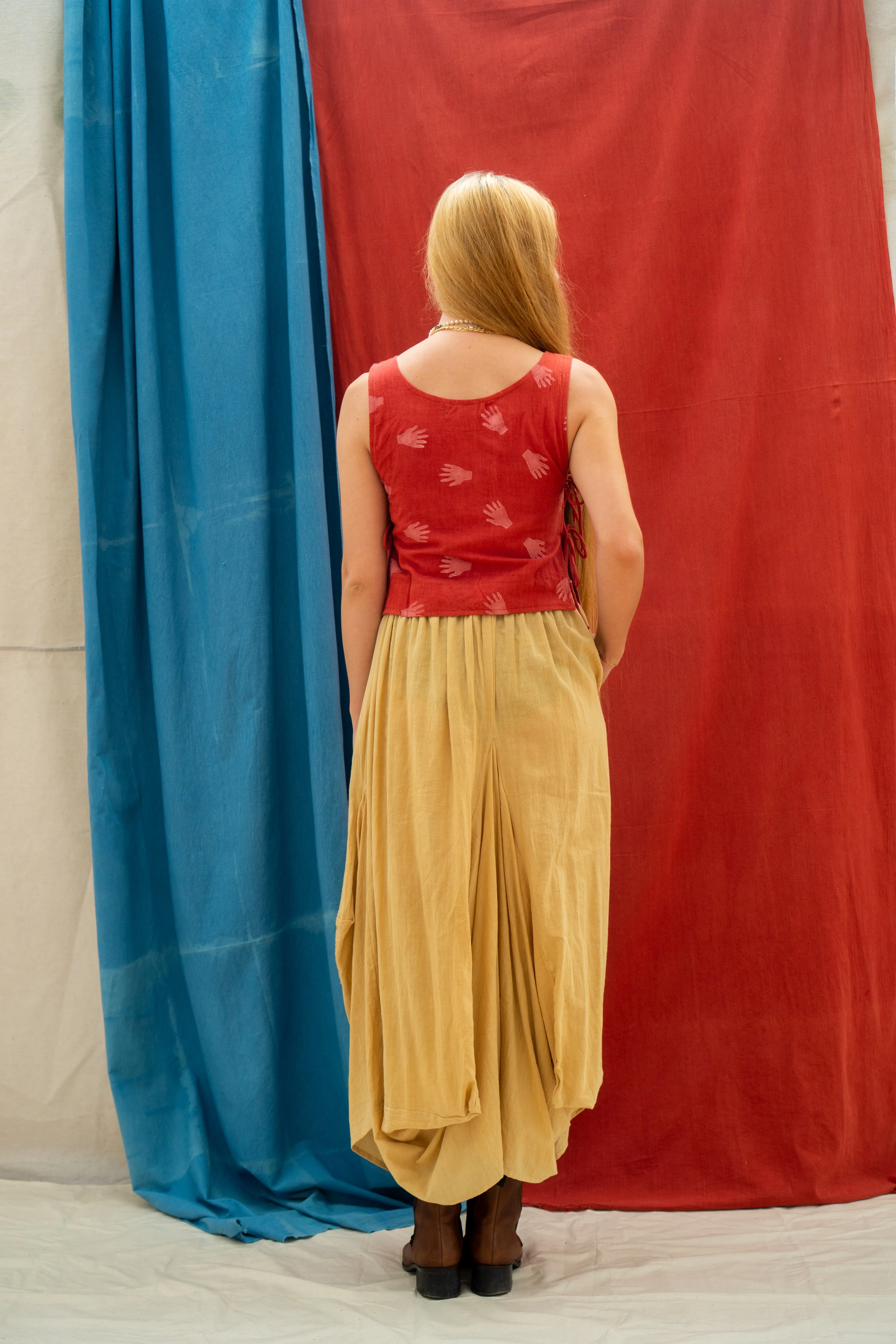 Tank Tie Top - Hands Print on Madder sold by Anjelms product image thumbnail 4