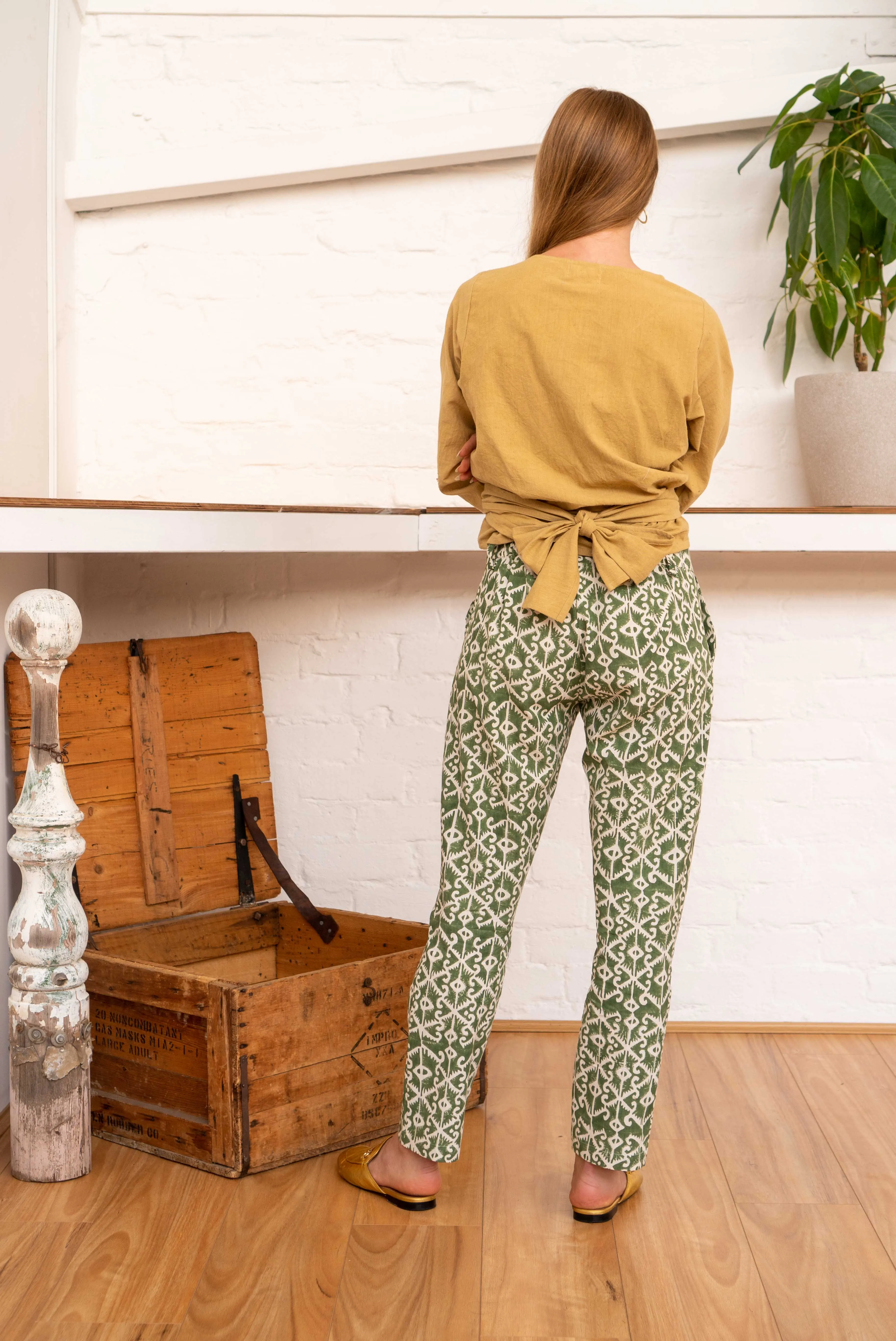Tailored Pants Moroccan Print Olive sold by Anjelms product image thumbnail 3