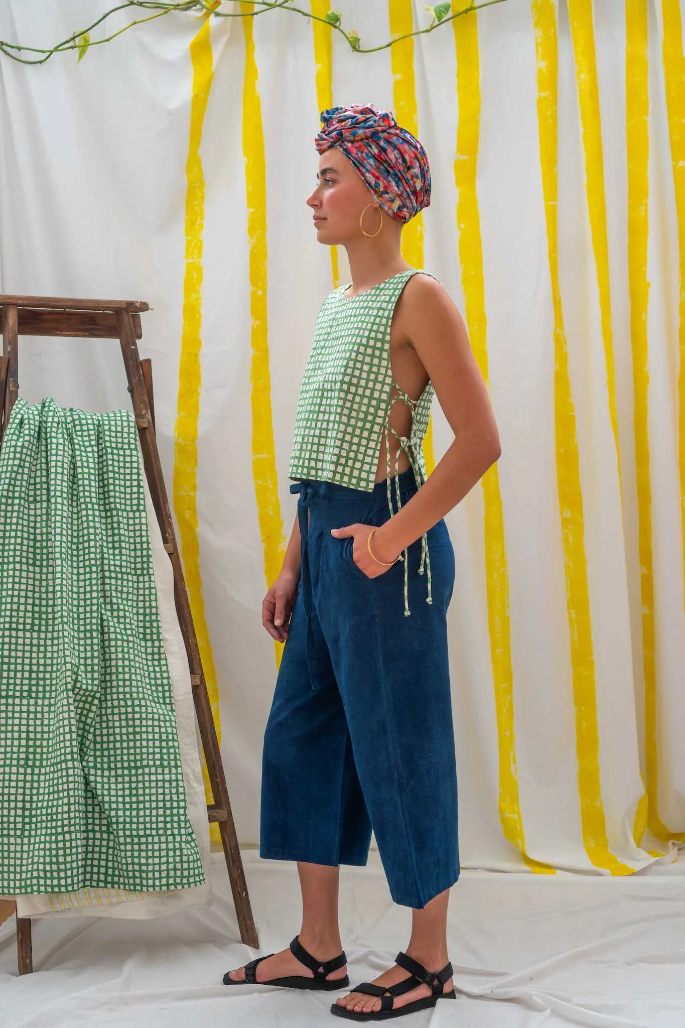 ¾ Tie Pants - Indigo sold by Anjelms product image thumbnail 3