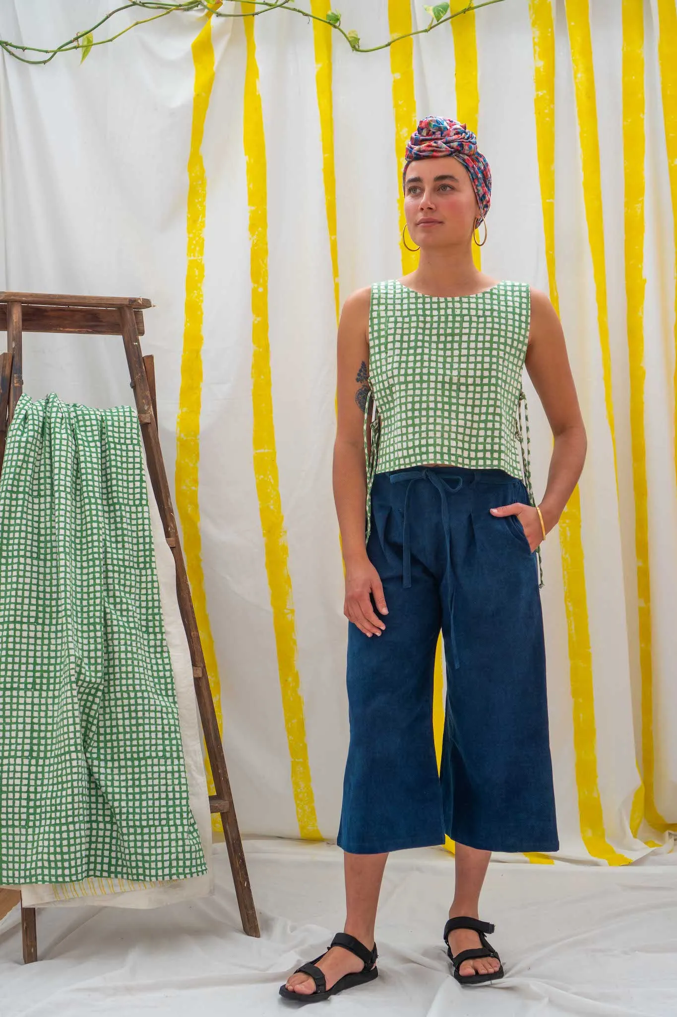 ¾ Tie Pants - Indigo sold by Anjelms product image thumbnail 2