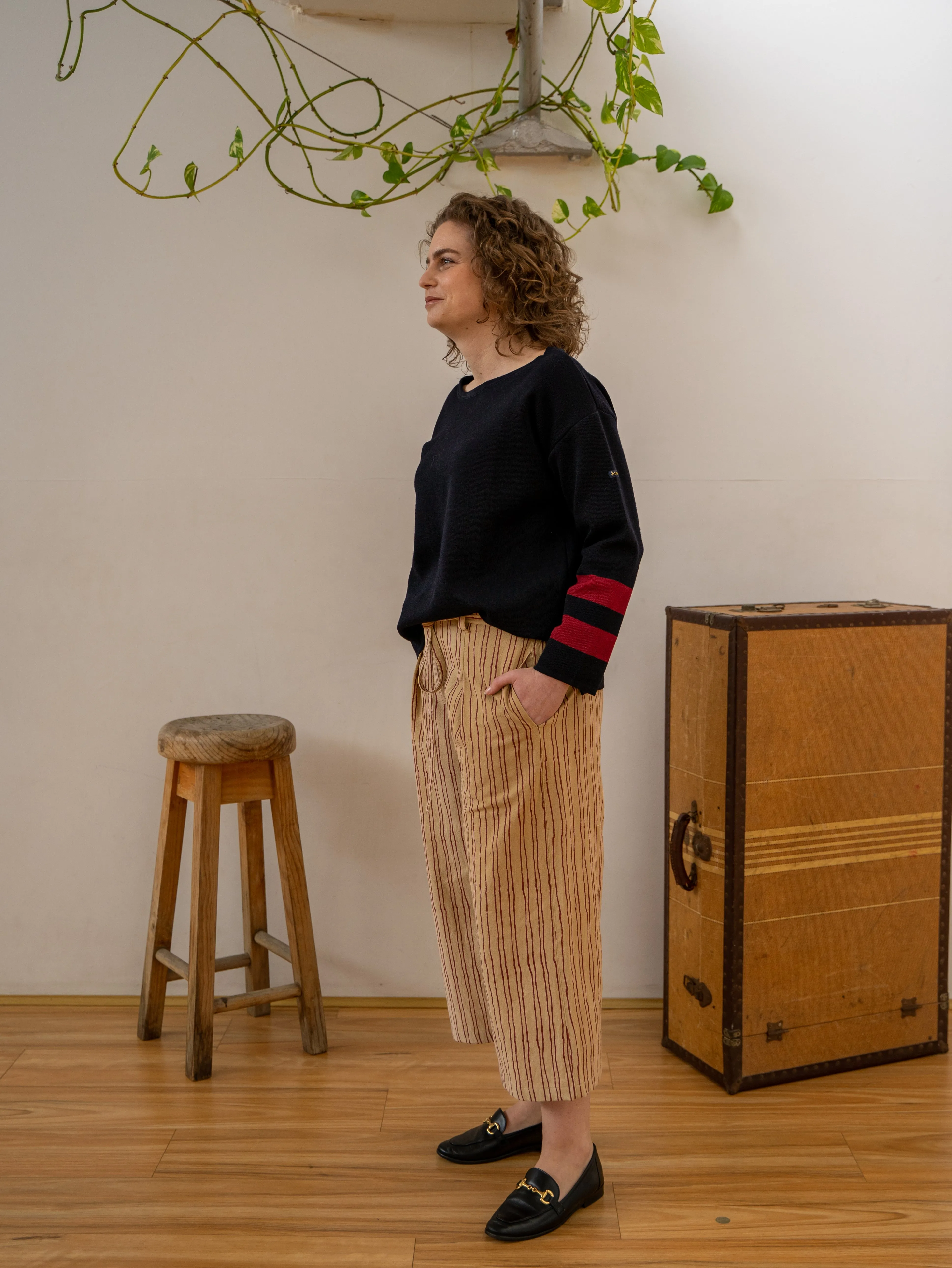 3/4 sleeves Mariniere Jumper – Navy/Red sold by Anjelms product image thumbnail 2