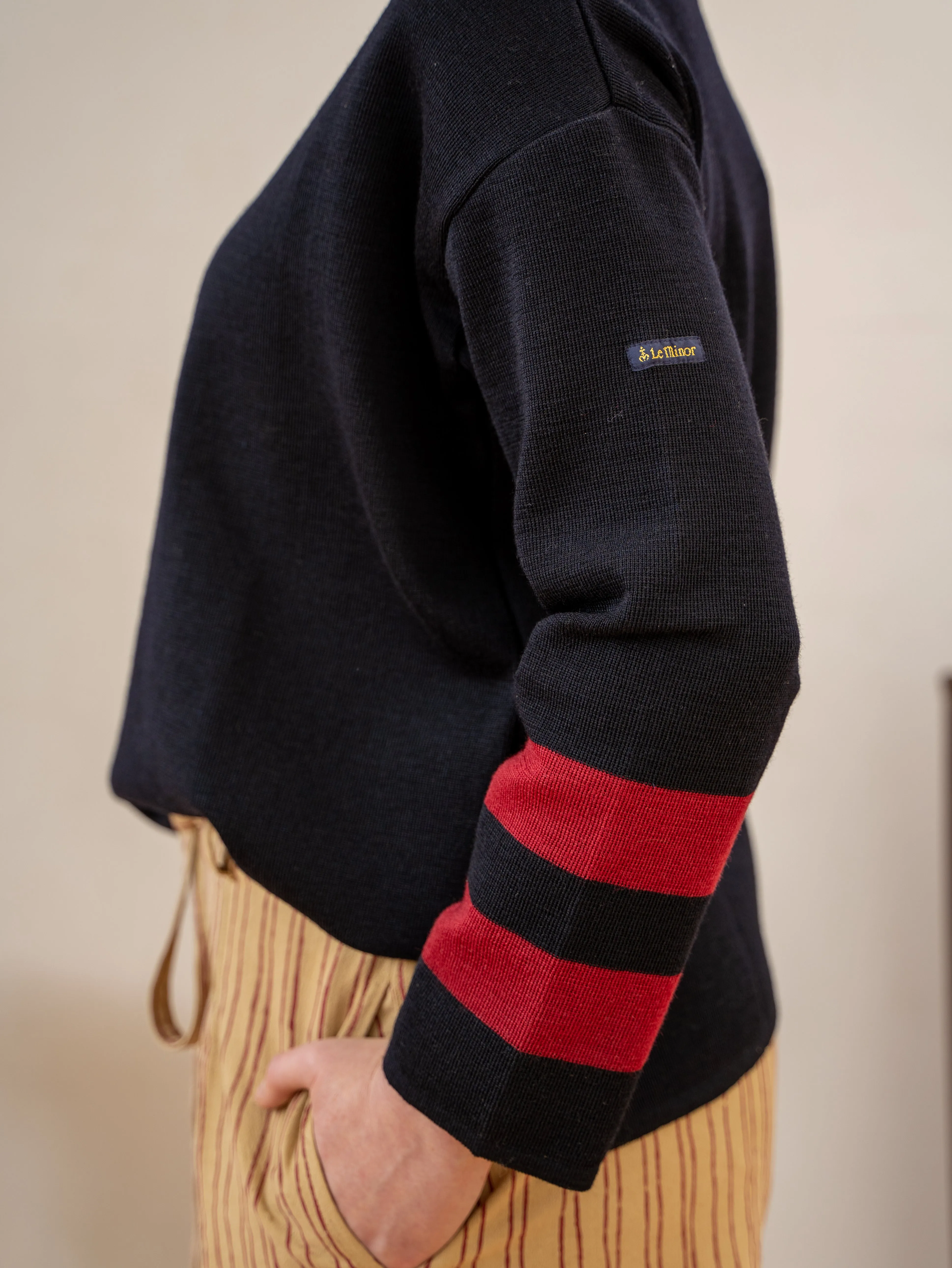 3/4 sleeves Mariniere Jumper – Navy/Red sold by Anjelms product image thumbnail 5