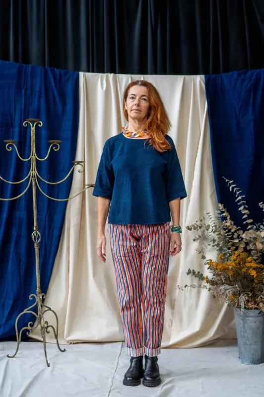 Half Sleeve Top - Dark Indigo sold by Anjelms