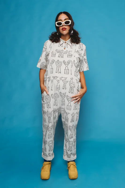 Work Overalls – Black & White Trophy Print sold by Anjelms
