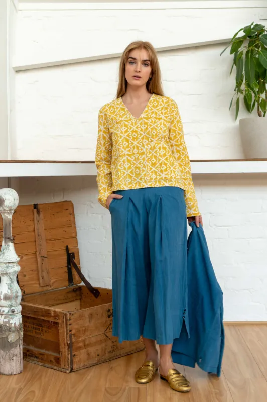 Pocket Top Moroccan Print Yellow sold by Anjelms