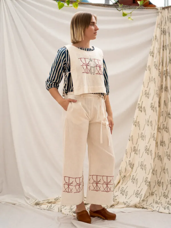 Wide Leg Pants - Fence Print sold by Anjelms