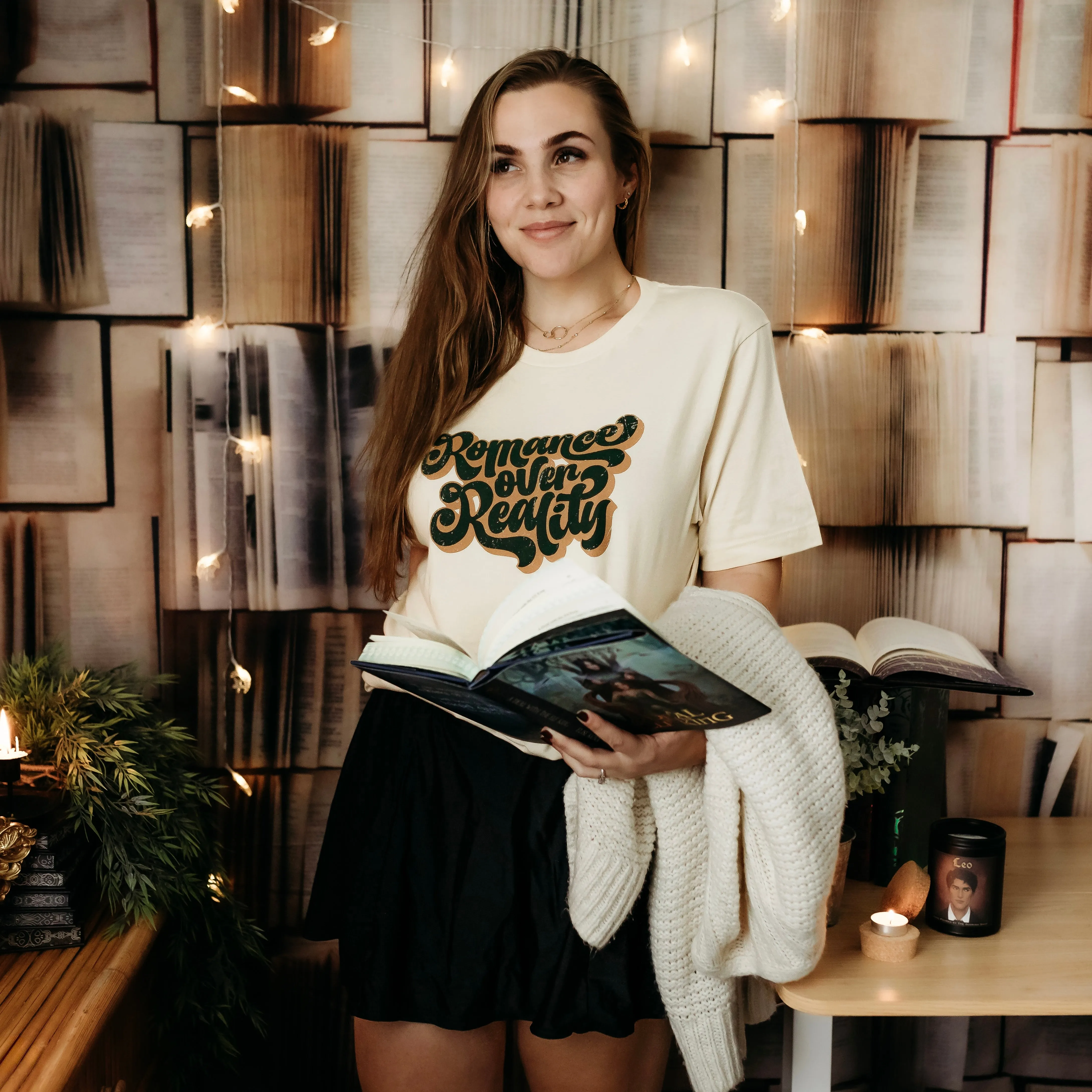 Romance Over Reality Tee sold by The Bookish Box product image thumbnail 2