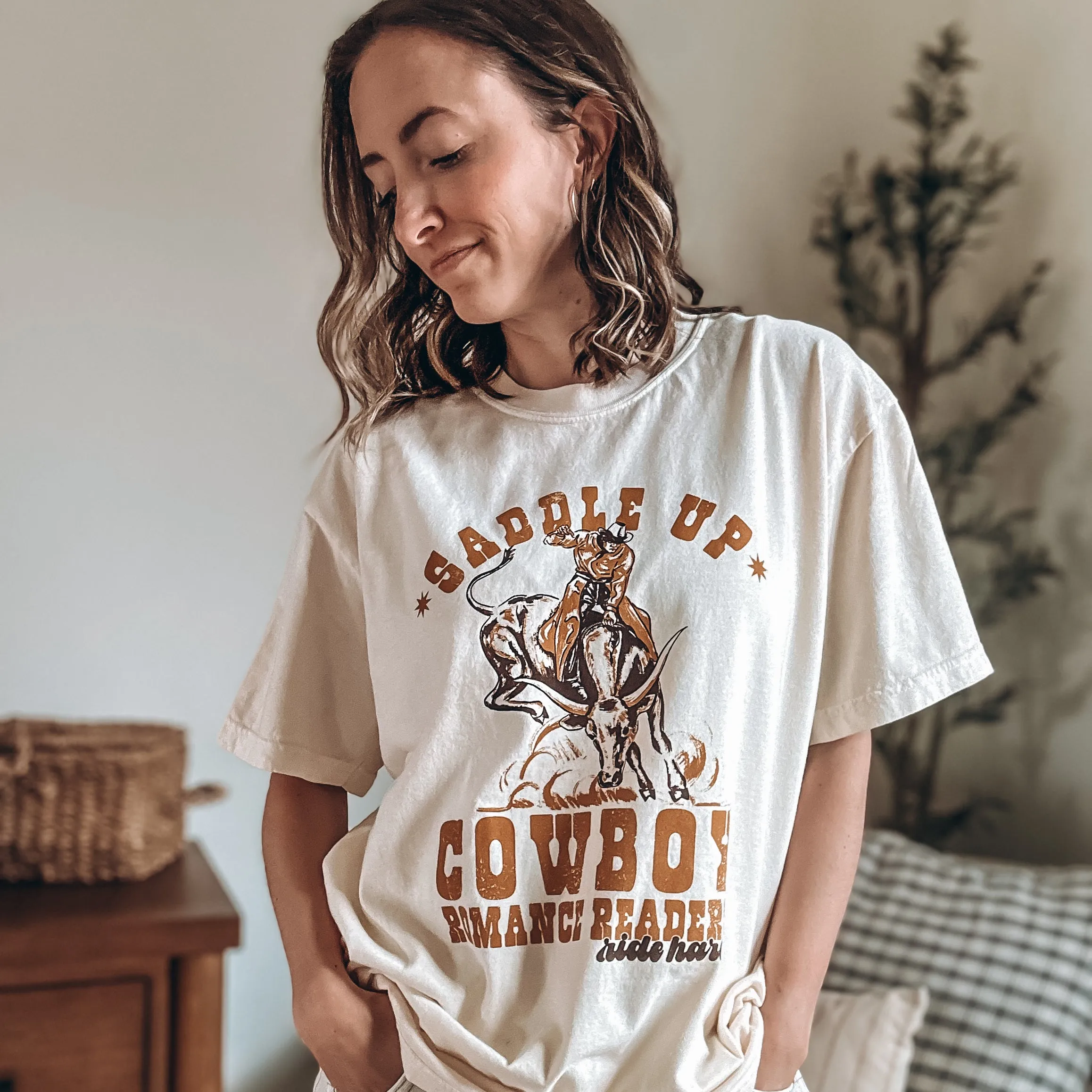 Cowboy Romance Readers Heavy Weight Tee sold by The Bookish Box product image thumbnail 2