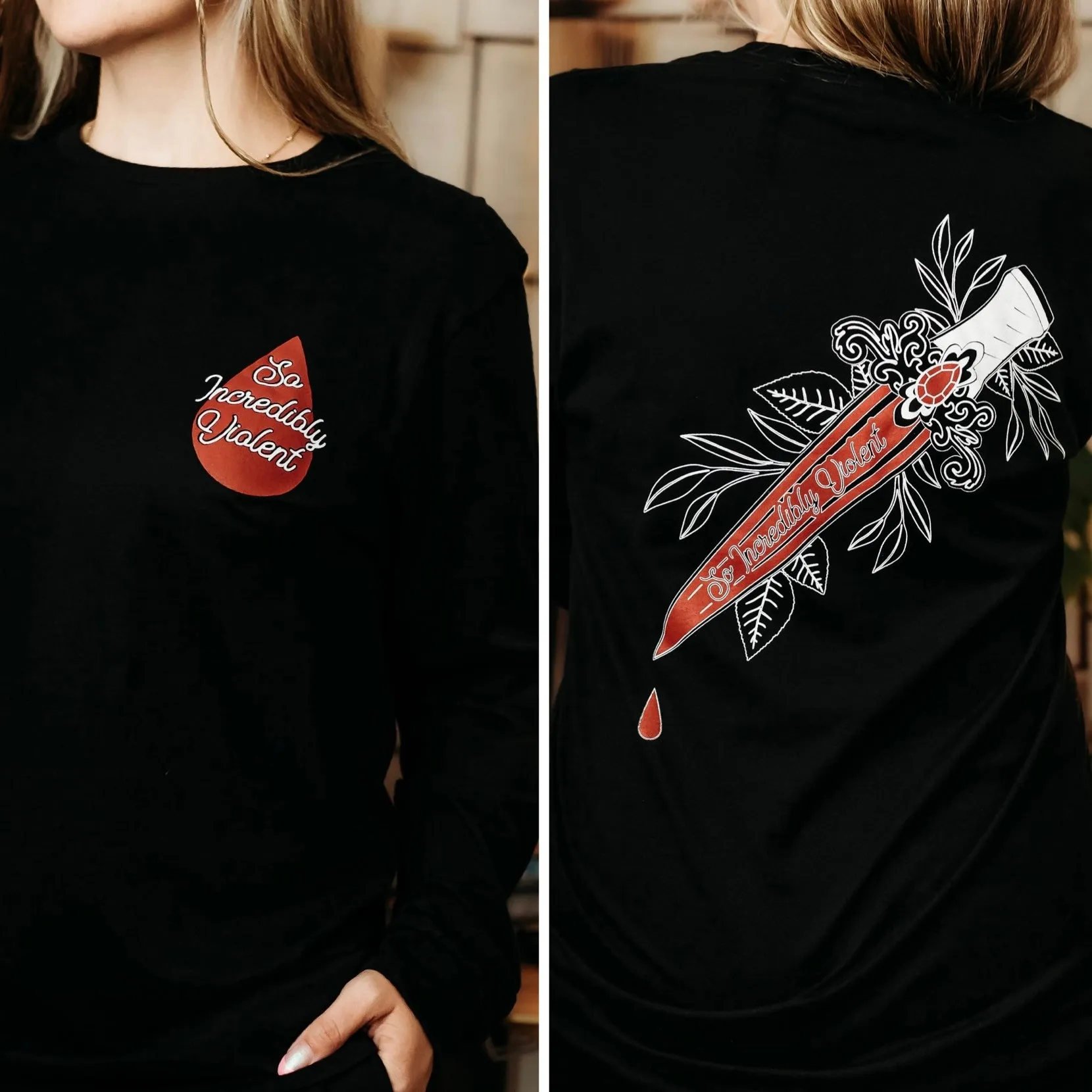 Blood and Ash Inspired: Bloodstone Long Sleeve Tee sold by The Bookish Box