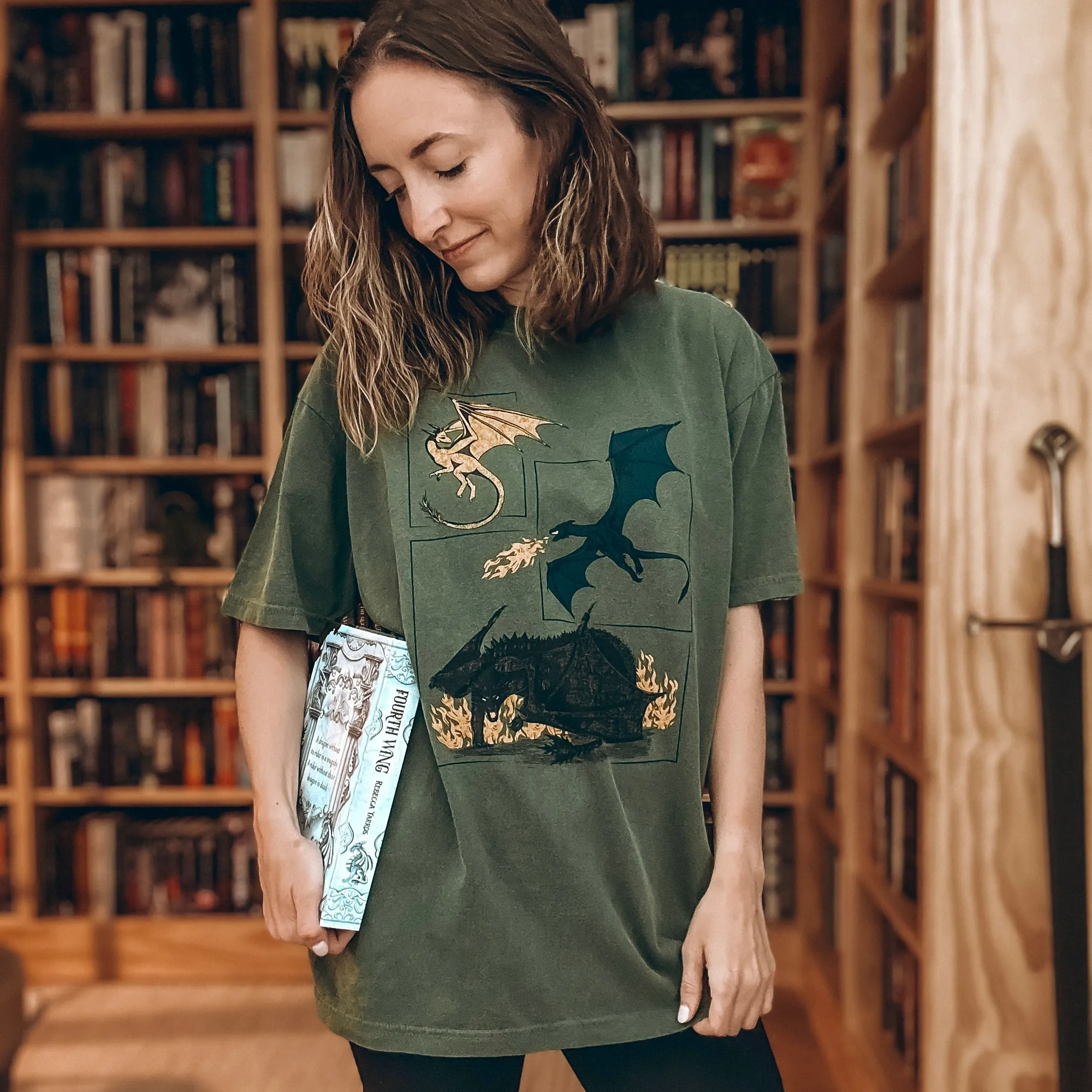 Fourth Wing Inspired: Dragons Heavy Weight Tee sold by The Bookish Box product image thumbnail 2