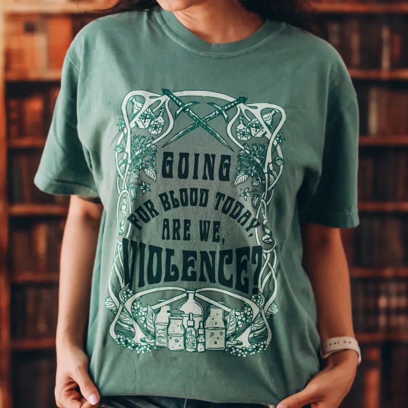 Fourth Wing Inspired: Violence Heavy Weight Tee sold by The Bookish Box