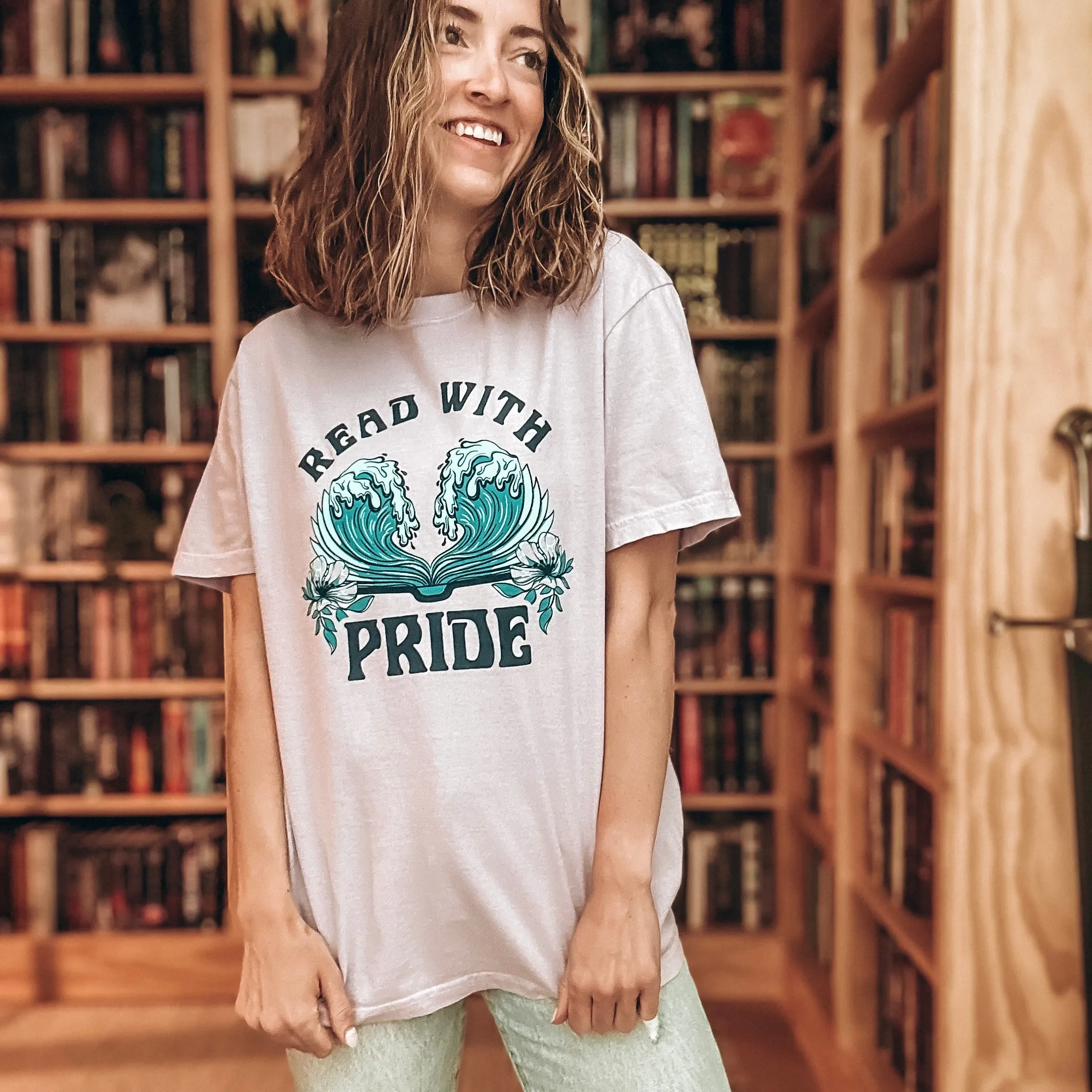 Read with Pride Heavy Weight Tee sold by The Bookish Box product image thumbnail 3