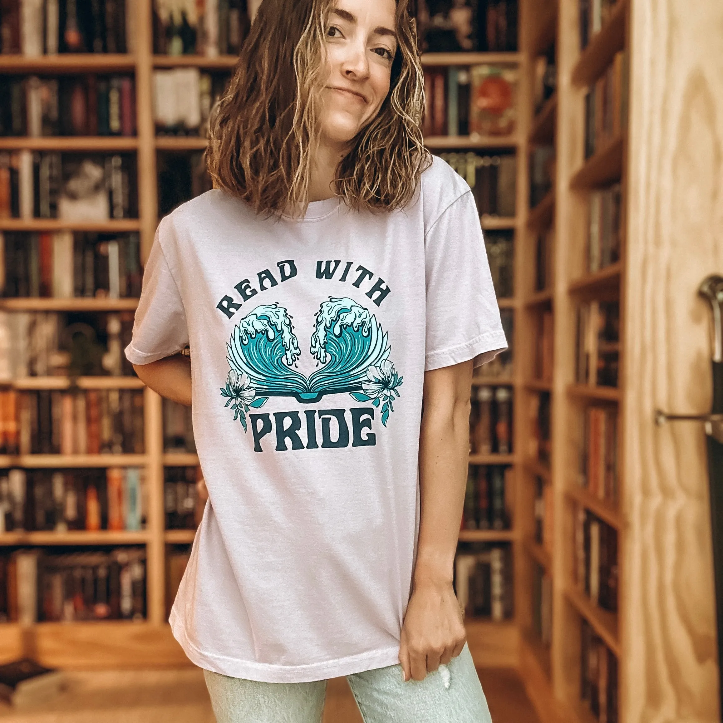 Read with Pride Heavy Weight Tee sold by The Bookish Box product image thumbnail 2