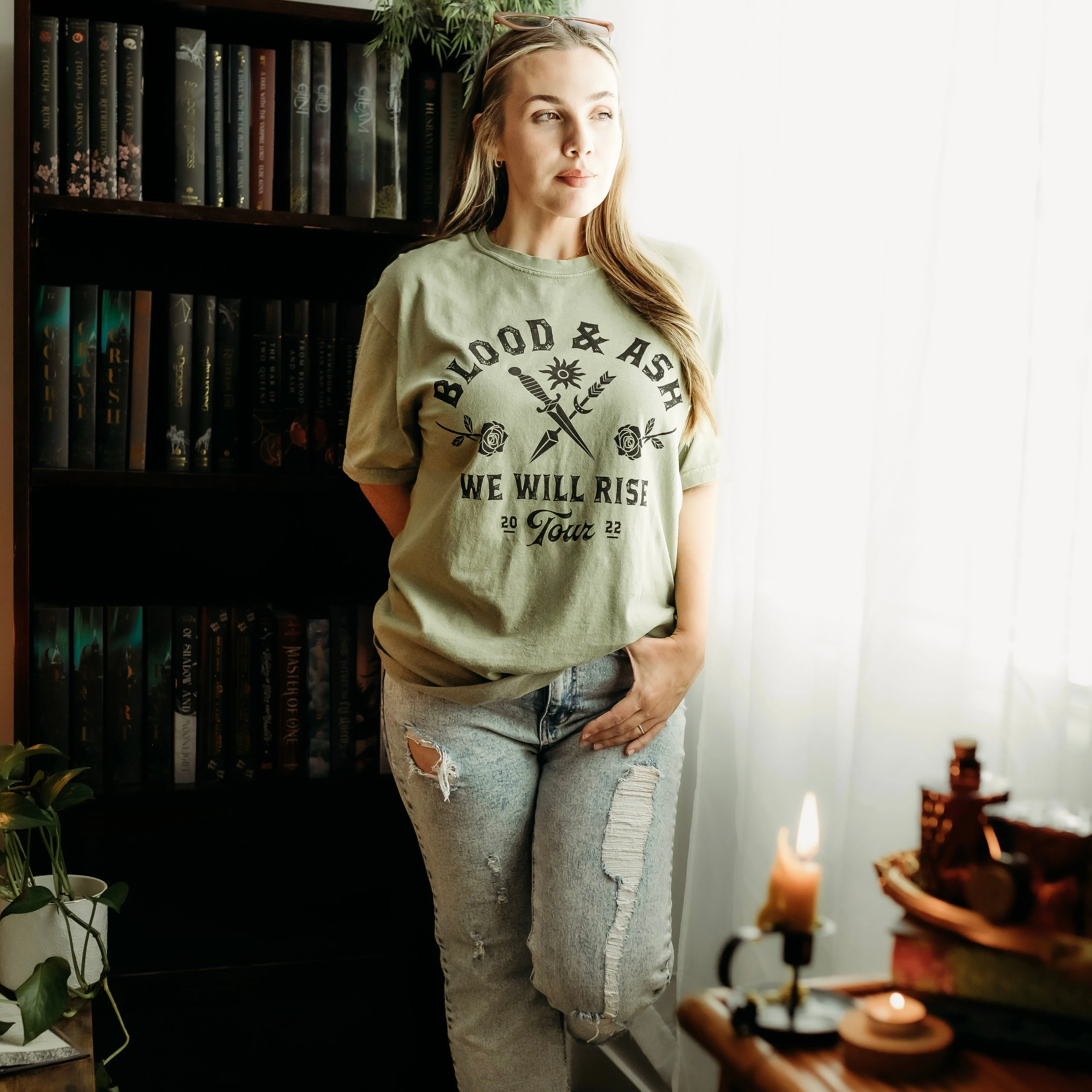 Blood and Ash Inspired: We Will Rise Tour Heavy Weight Tee sold by The Bookish Box product image thumbnail 3