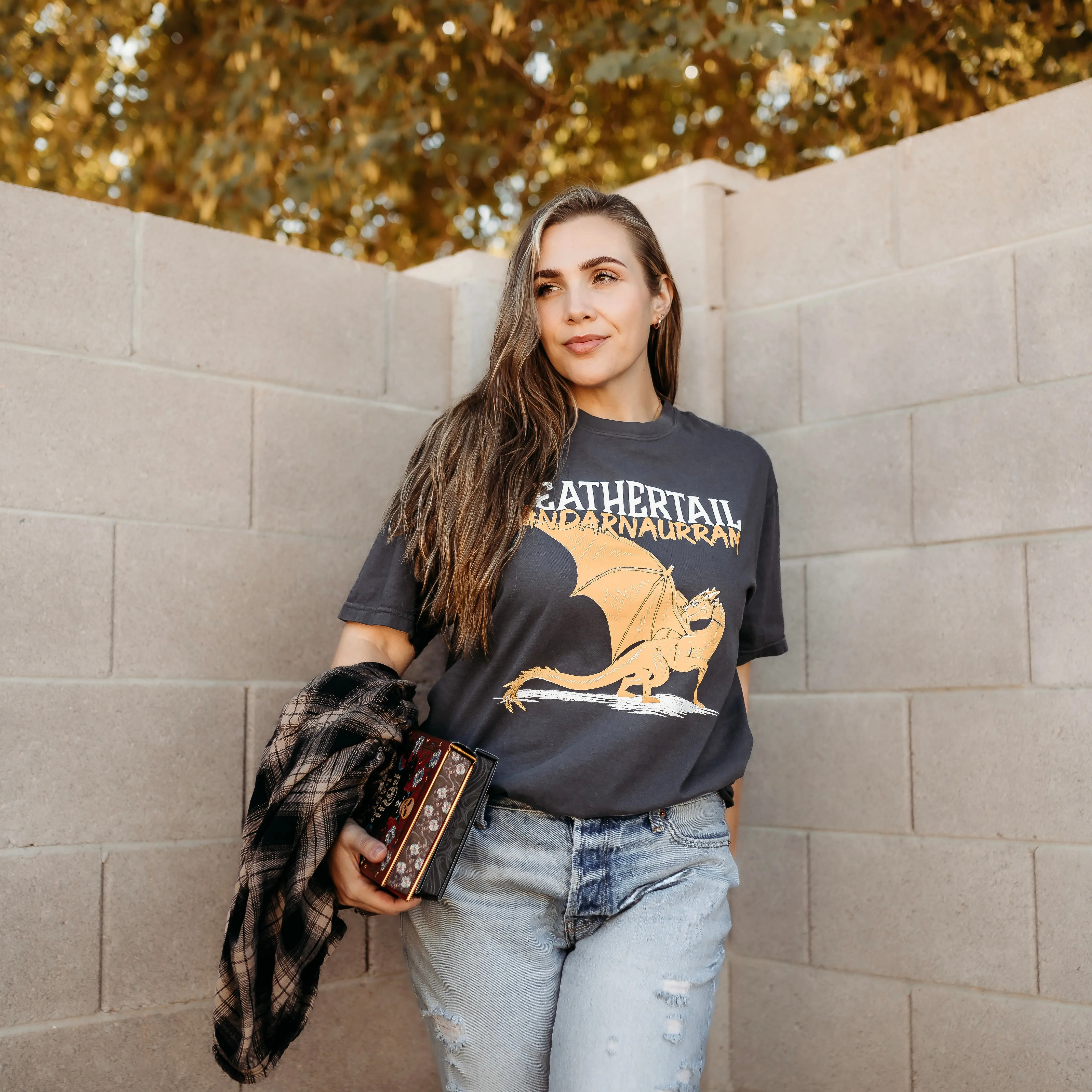 Fourth Wing Inspired: Feathertail Heavy Weight Tee sold by The Bookish Box product image thumbnail 3