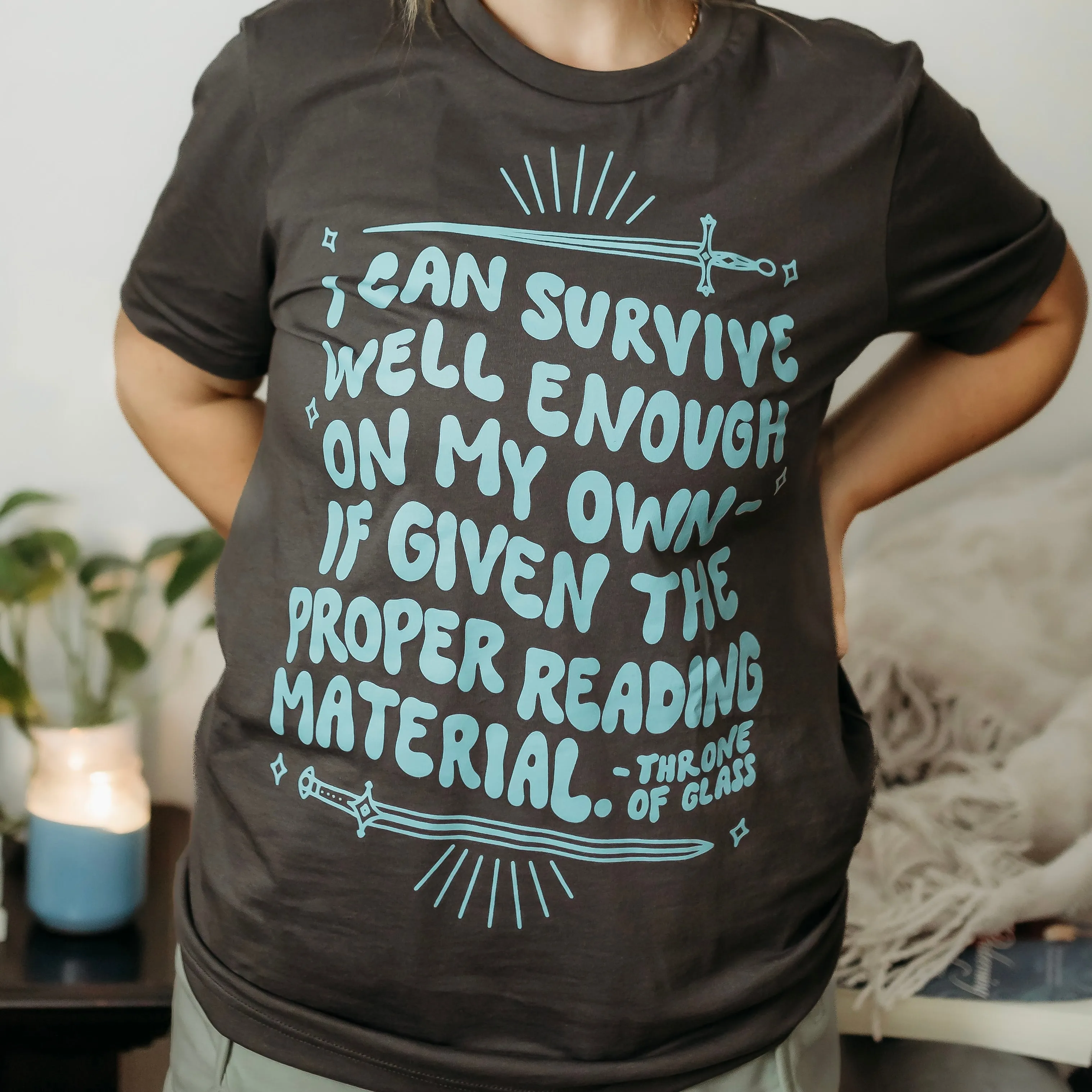 Throne of Glass Inspired: Proper Reading Material Tee sold by The Bookish Box product image thumbnail 2