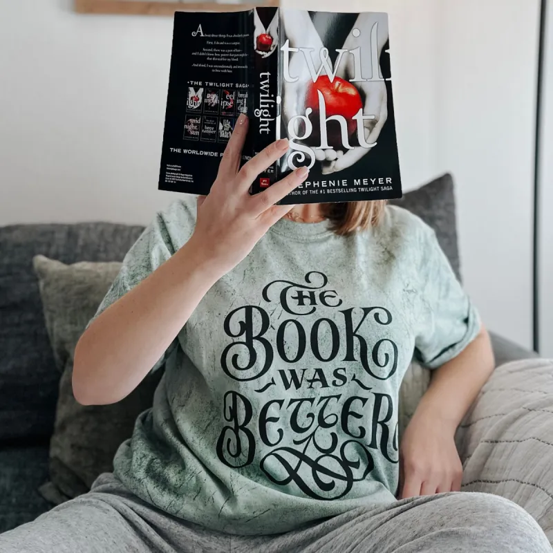 The Book Was Better Heavy Weight Tee sold by The Bookish Box