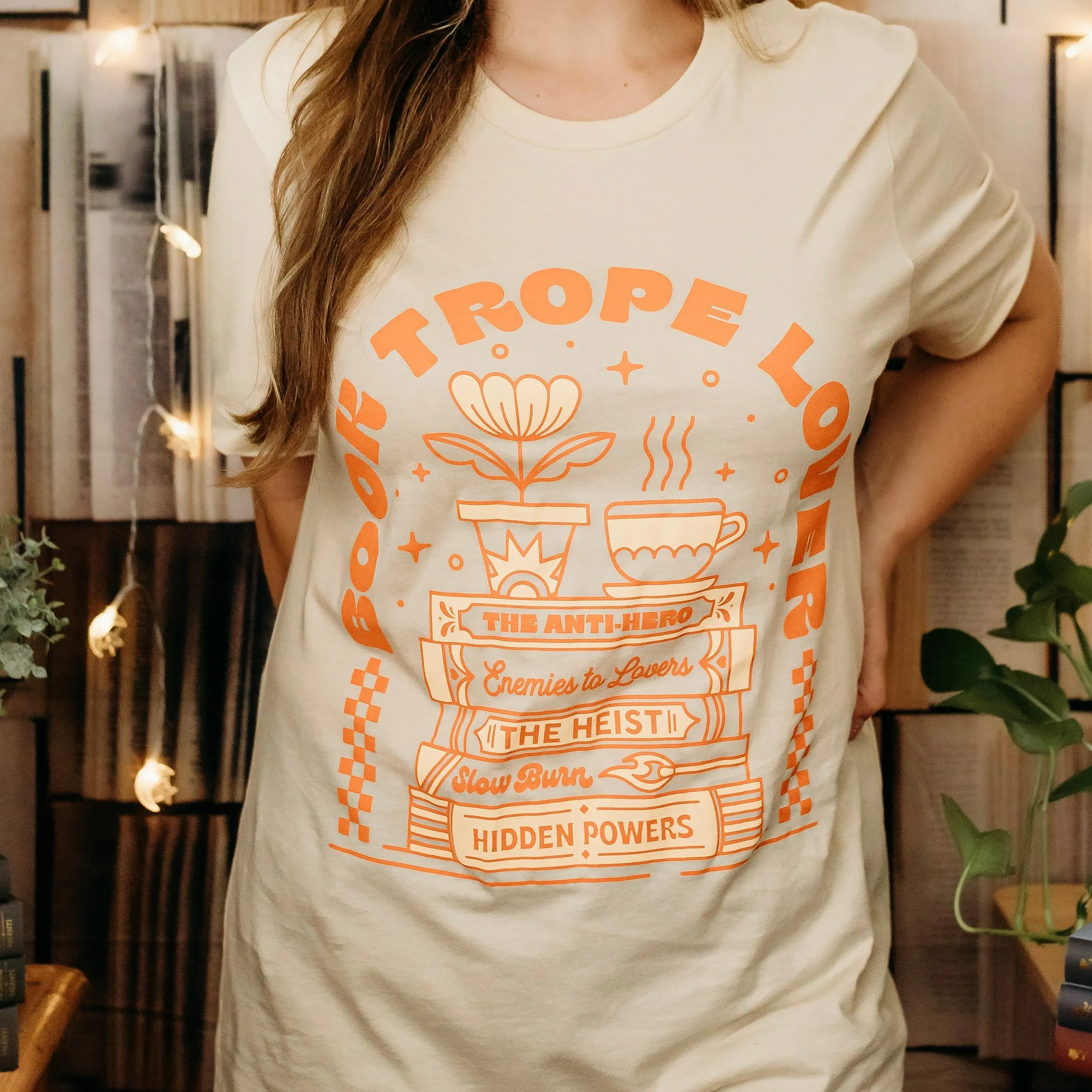 Book Trope Lover Tee sold by The Bookish Box product image thumbnail 4