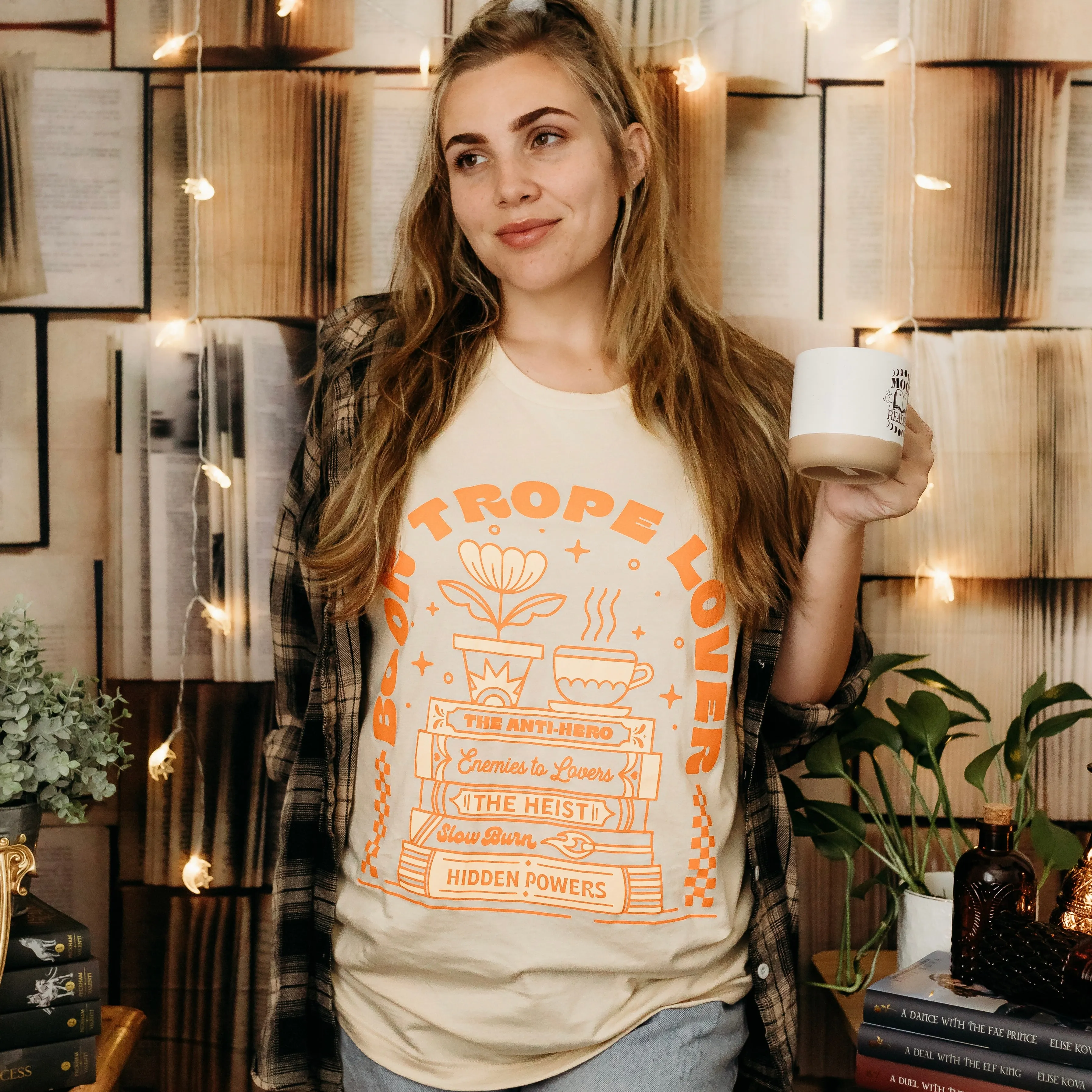 Book Trope Lover Tee sold by The Bookish Box product image thumbnail 2