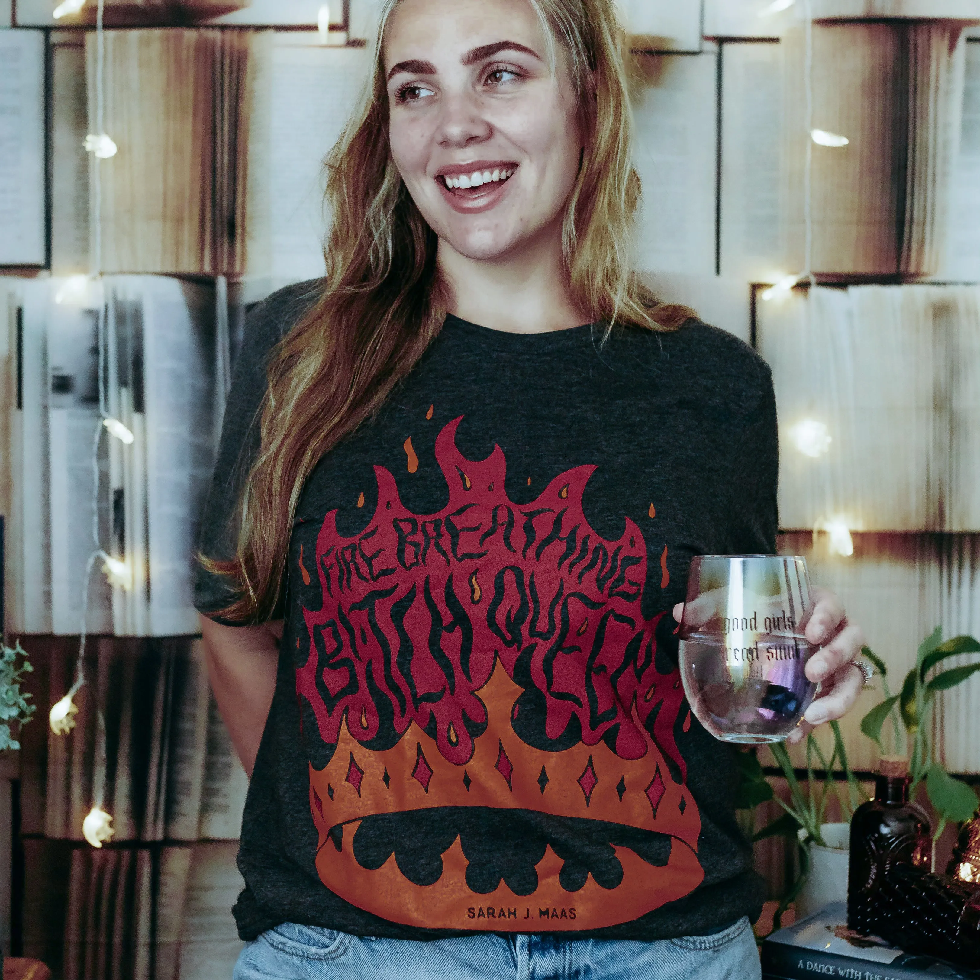 Throne of Glass Inspired: Fire Breathing Bitch Queen Tee sold by The Bookish Box product image thumbnail 3