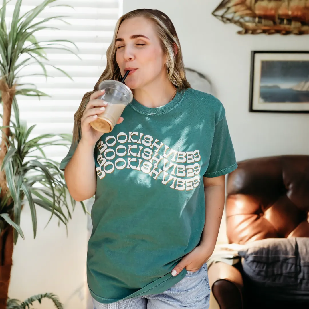 Retro Book Vibes Heavy Weight Tee sold by The Bookish Box product image thumbnail 2