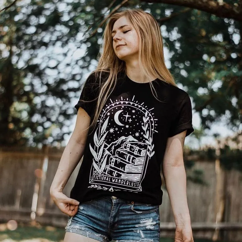 Fictional Wanderlust Tee sold by The Bookish Box product image thumbnail 4