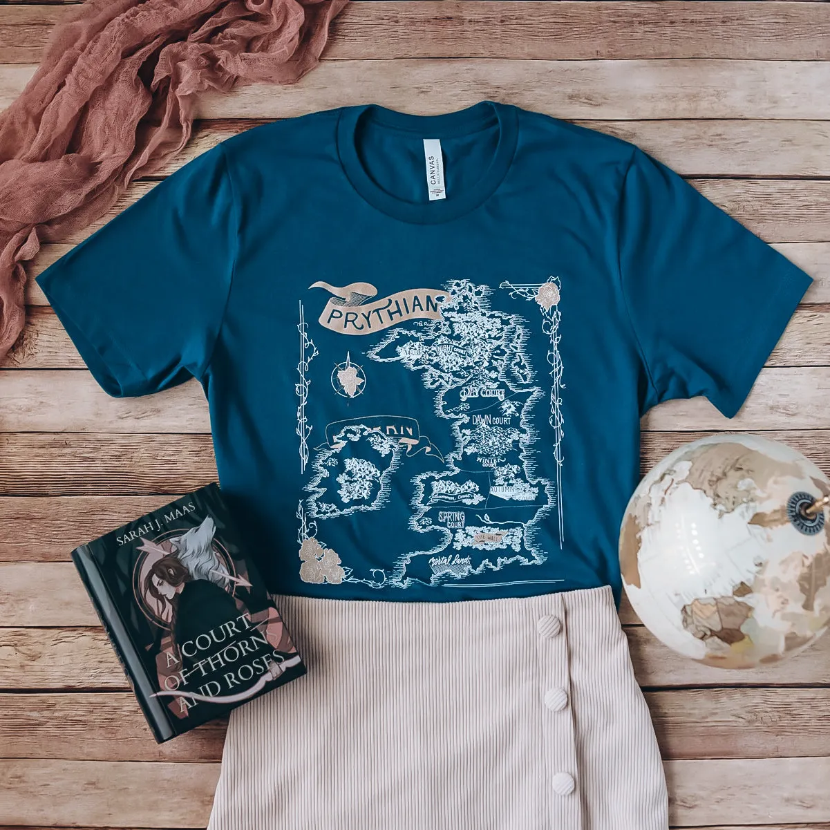A Court of Thorns and Roses Inspired: Prythian Map Tee sold by The Bookish Box