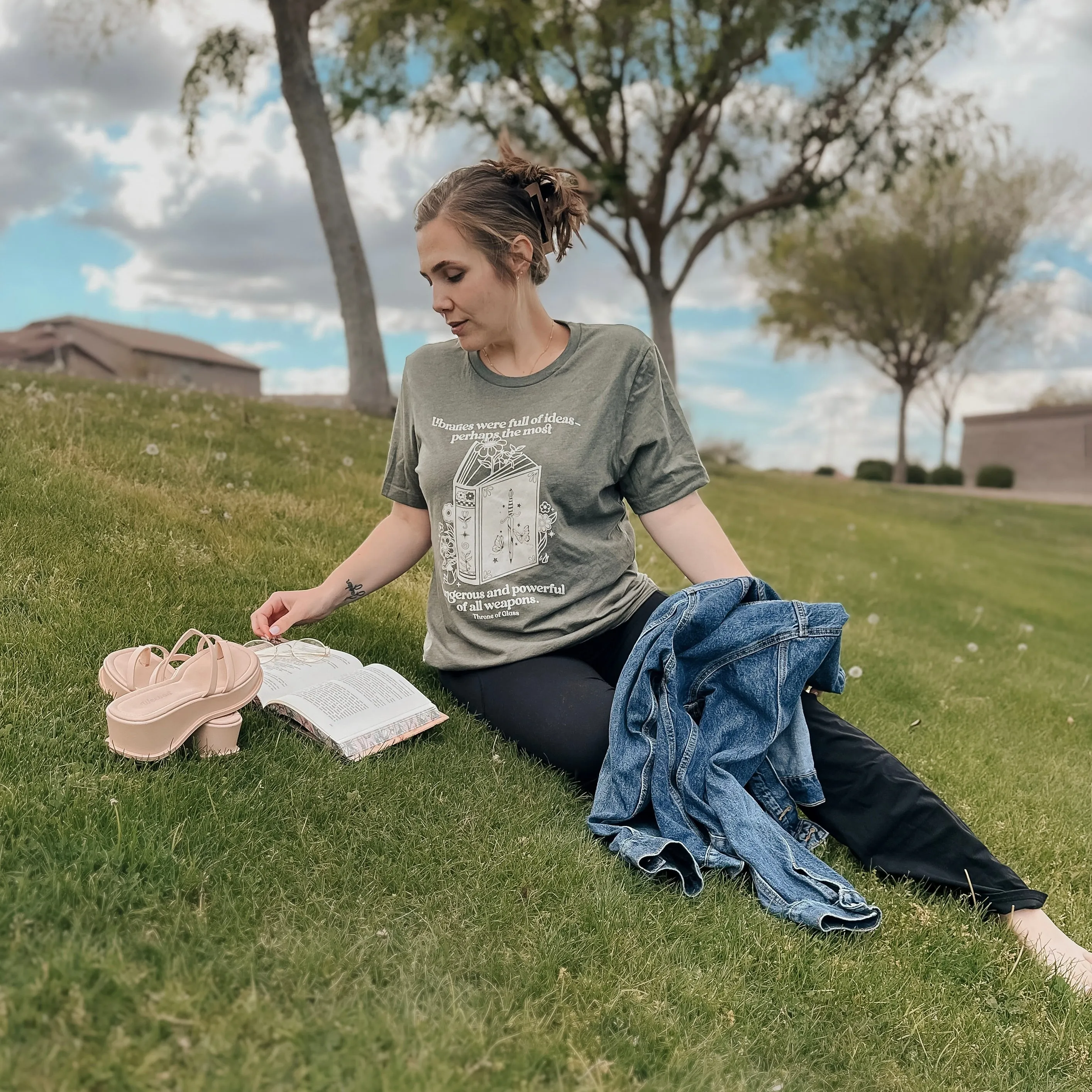 Throne of Glass Inspired: Libraries Were Full Tee sold by The Bookish Box product image thumbnail 2