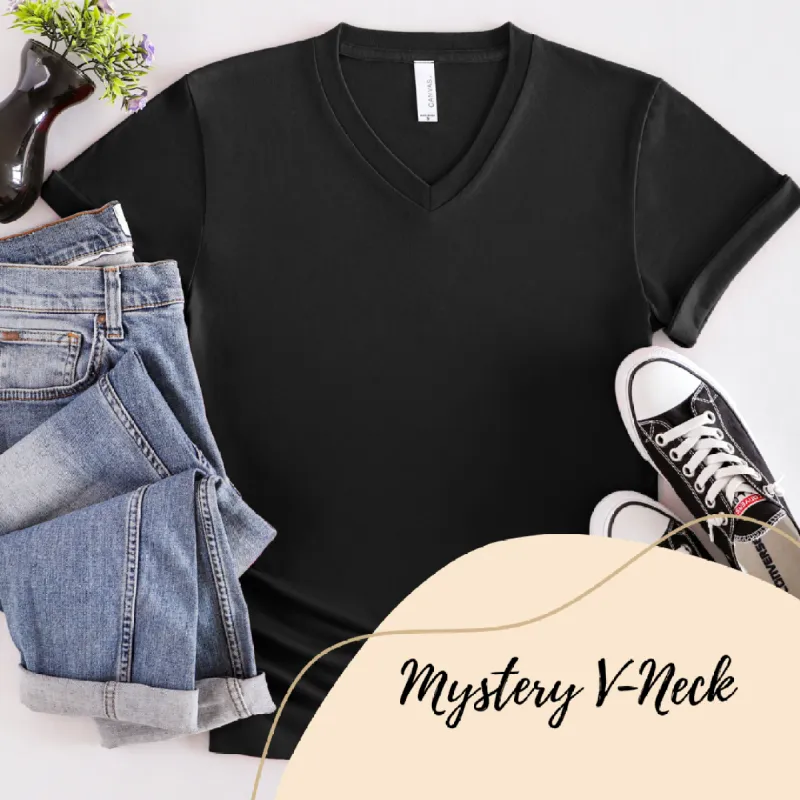 Mystery Bookish V-Neck Tee sold by The Bookish Box