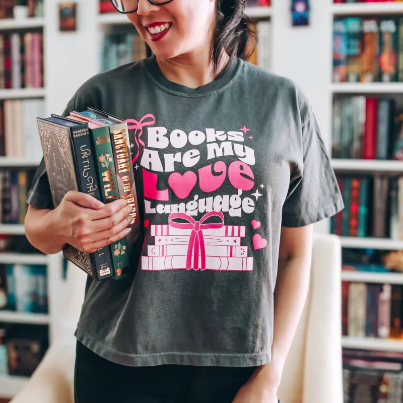 Books Are My Love Language Heavy Weight Boxy Tee sold by The Bookish Box