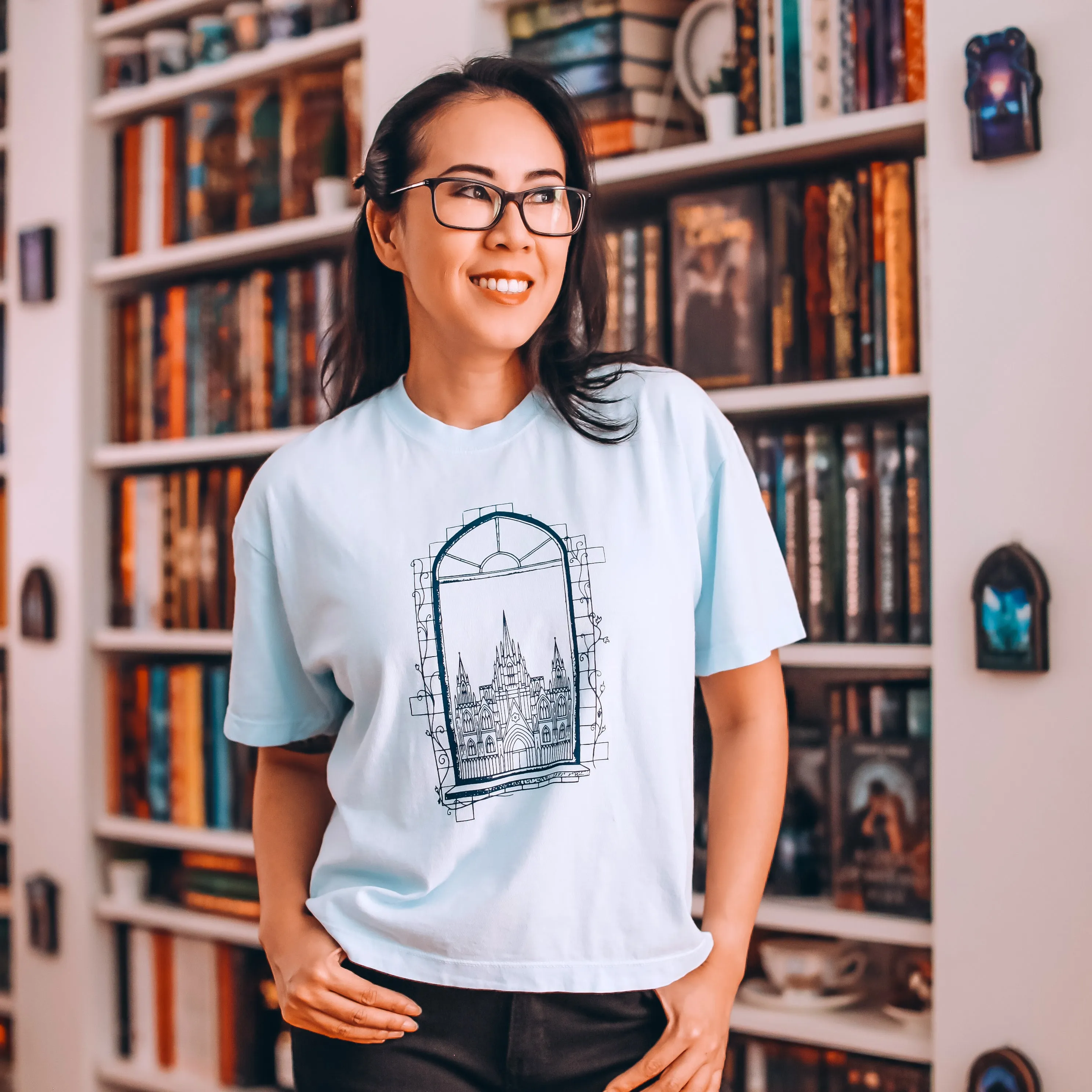 Window to The Glass Palace Heavy Weight Boxy Tee sold by The Bookish Box product image thumbnail 2