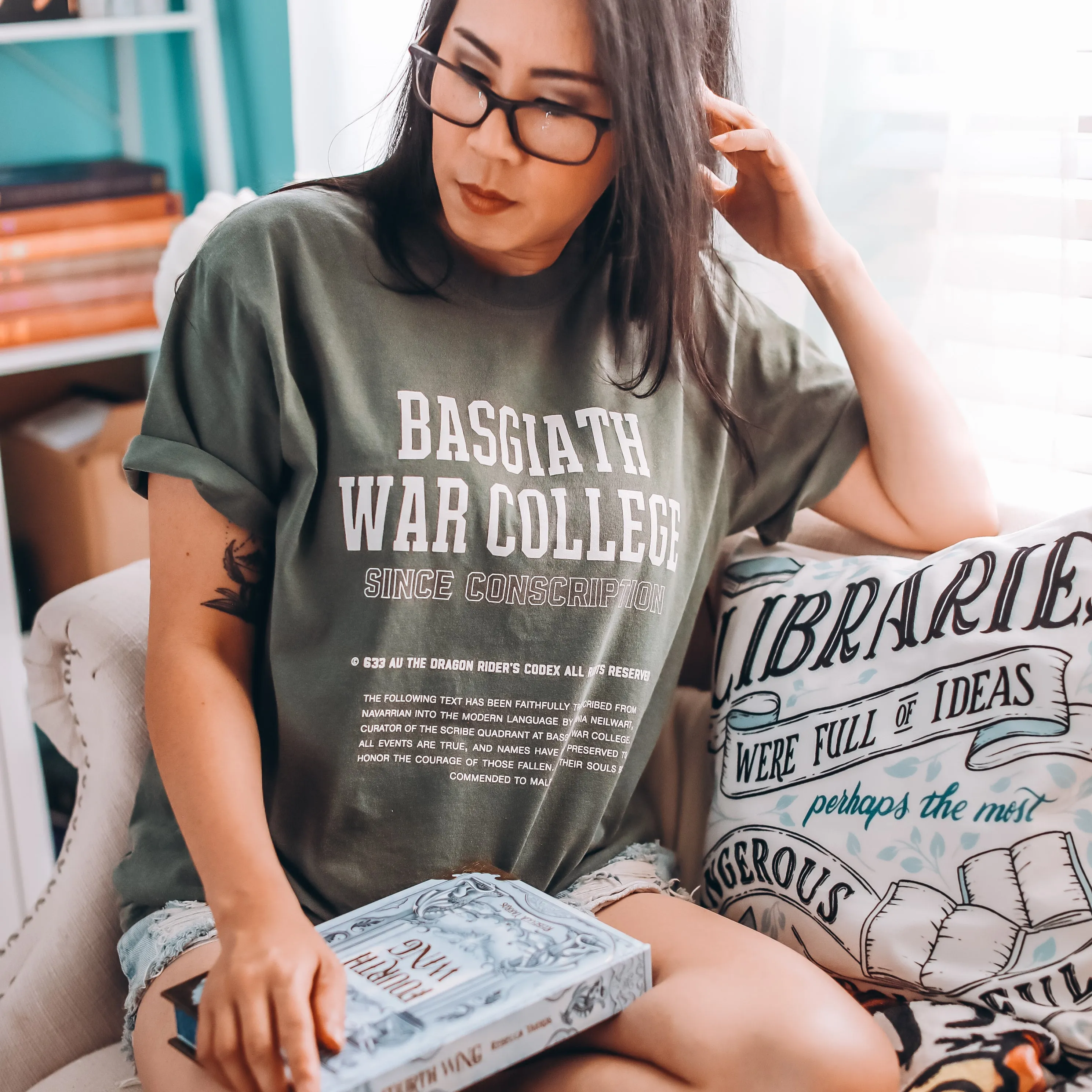 Fourth Wing Inspired: Since Conscription Heavy Weight Tee sold by The Bookish Box product image thumbnail 3