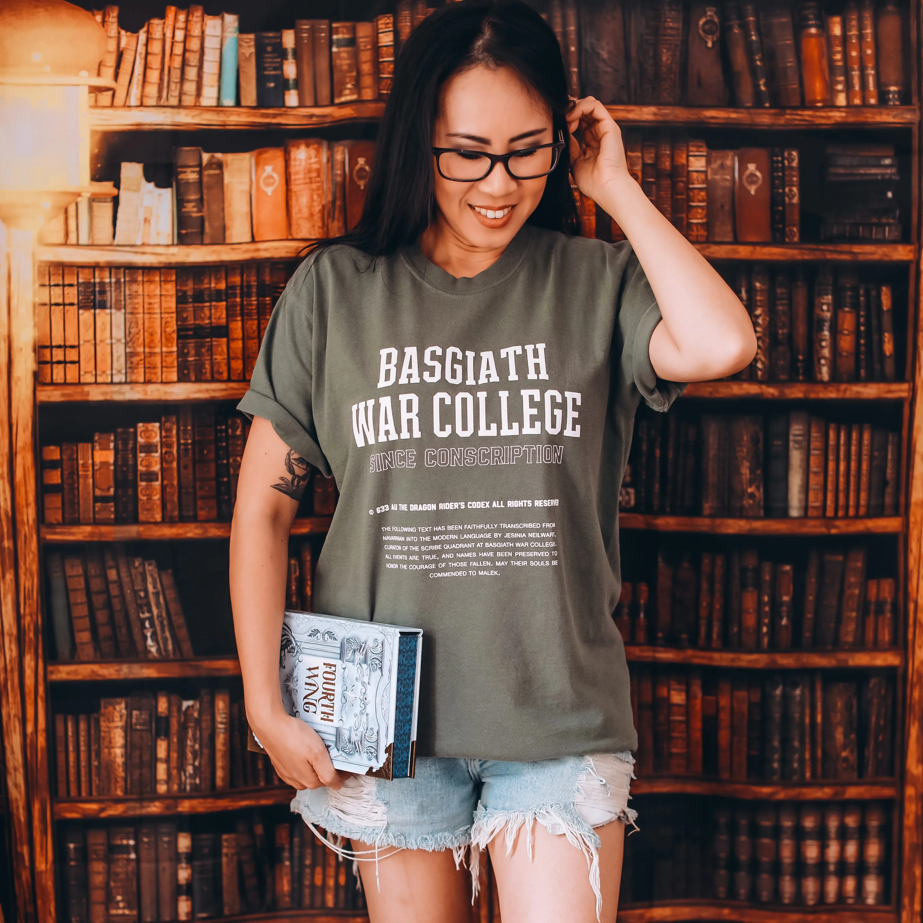 Fourth Wing Inspired: Since Conscription Heavy Weight Tee sold by The Bookish Box product image thumbnail 2