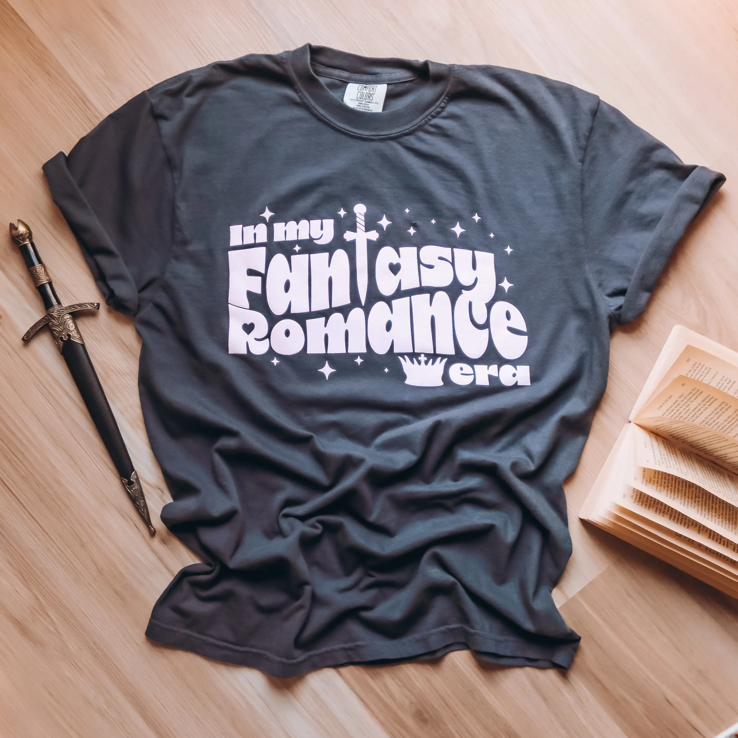 Fantasy Romance Era Heavy Weight Tee sold by The Bookish Box product image thumbnail 4