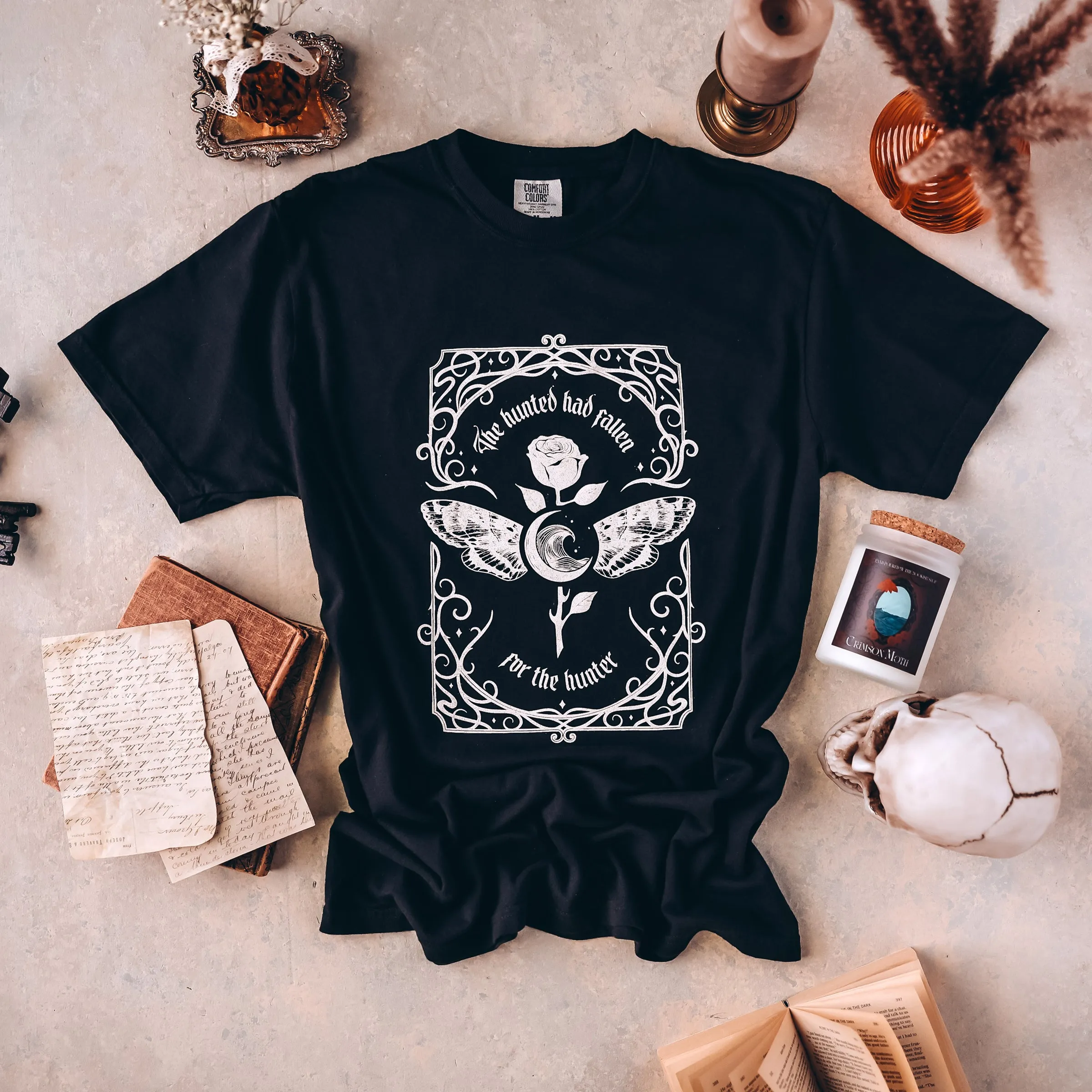 Crimson Moth Inspired Heavy Weight Tee sold by The Bookish Box product image thumbnail 3