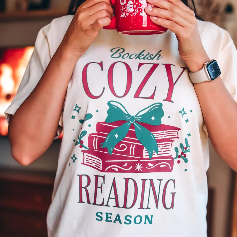 Bookish Cozy Reading Season Heavy Weight Tee sold by The Bookish Box