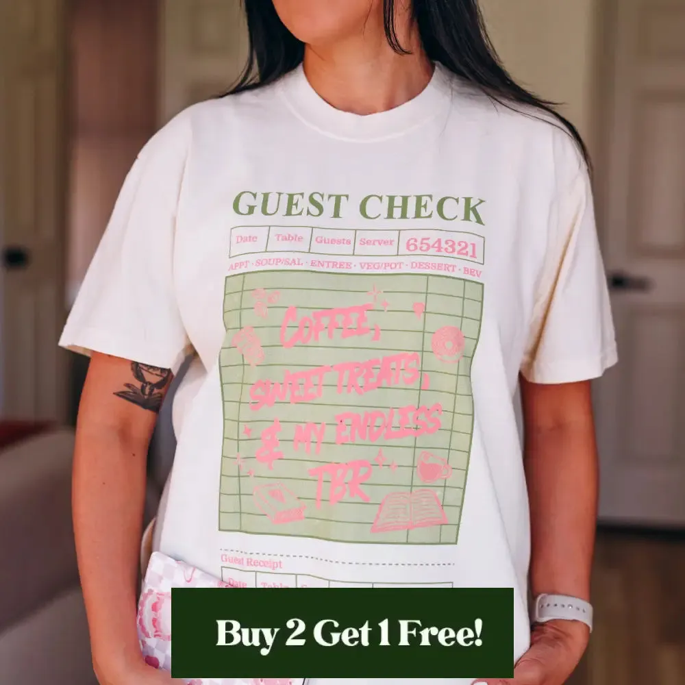 Guest Check Heavy Weight Tee sold by The Bookish Box