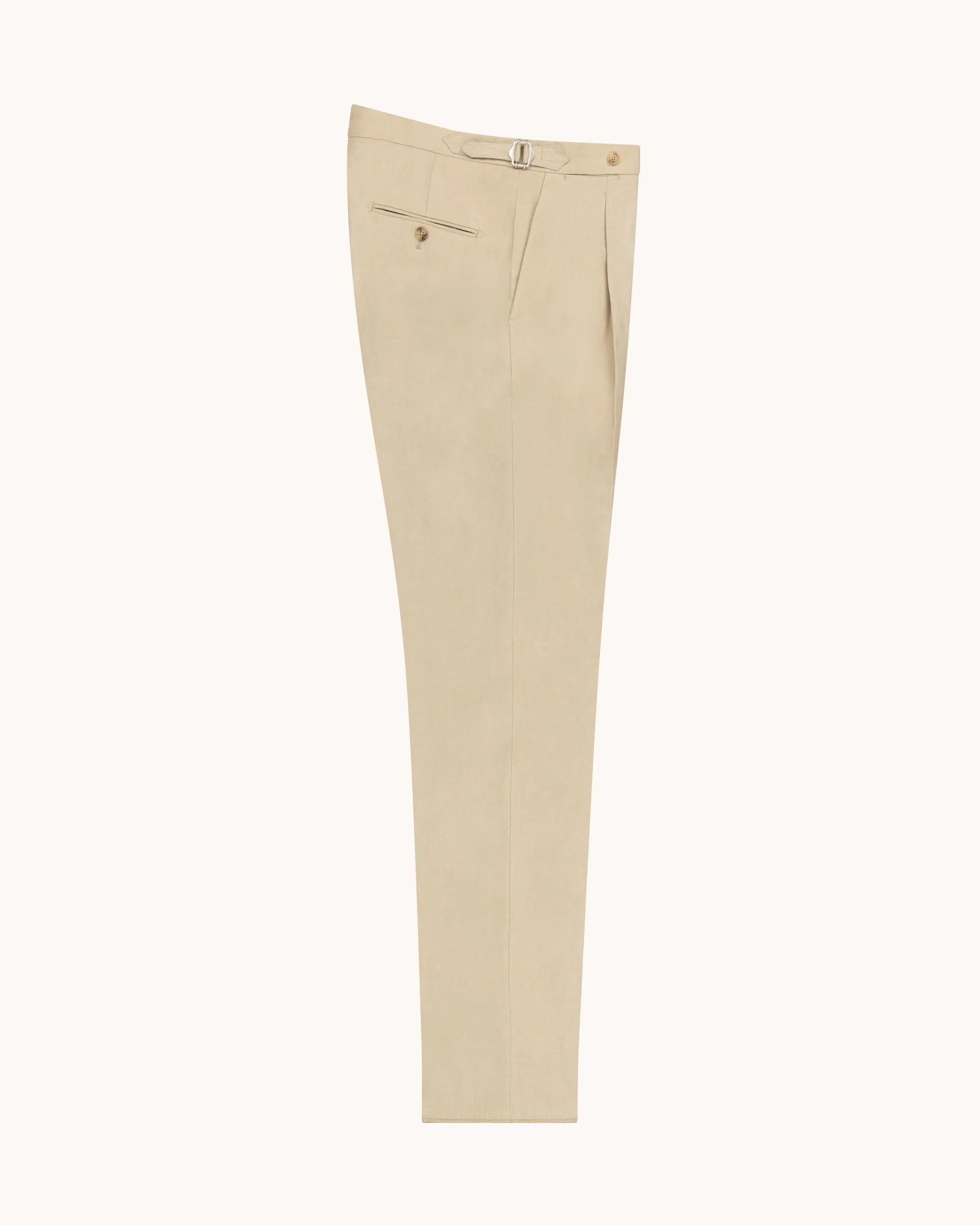Single Pleat Trouser - Sand Linen sold by Natalino product image thumbnail 5